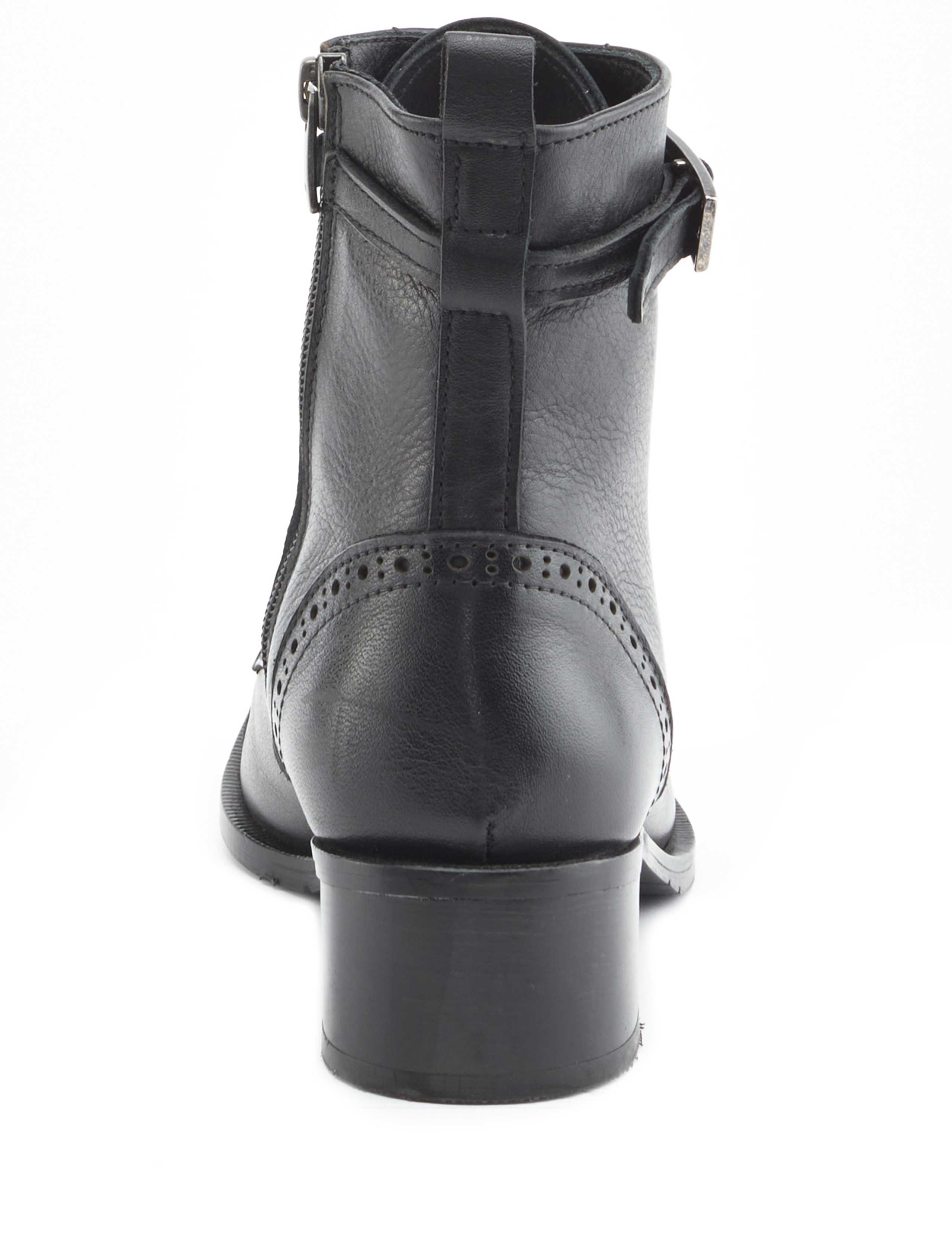 Leather Lace Up Block Heel Ankle Boots 6 of 7
