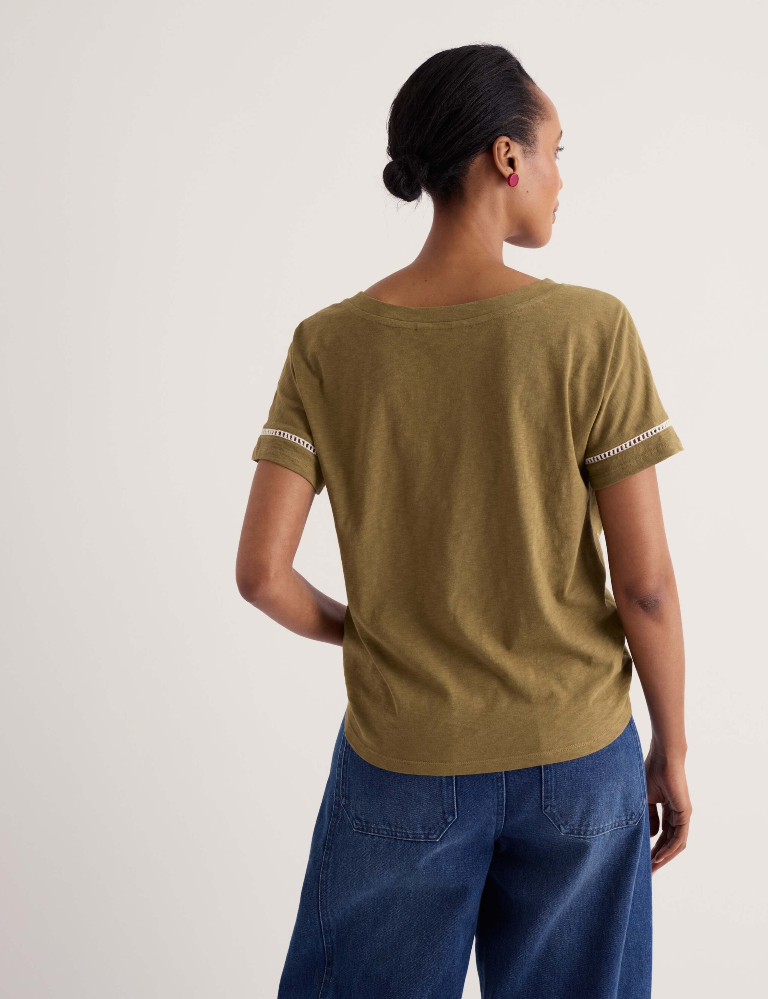 Pure Cotton Floral Embroidery Relaxed Top 4 of 5