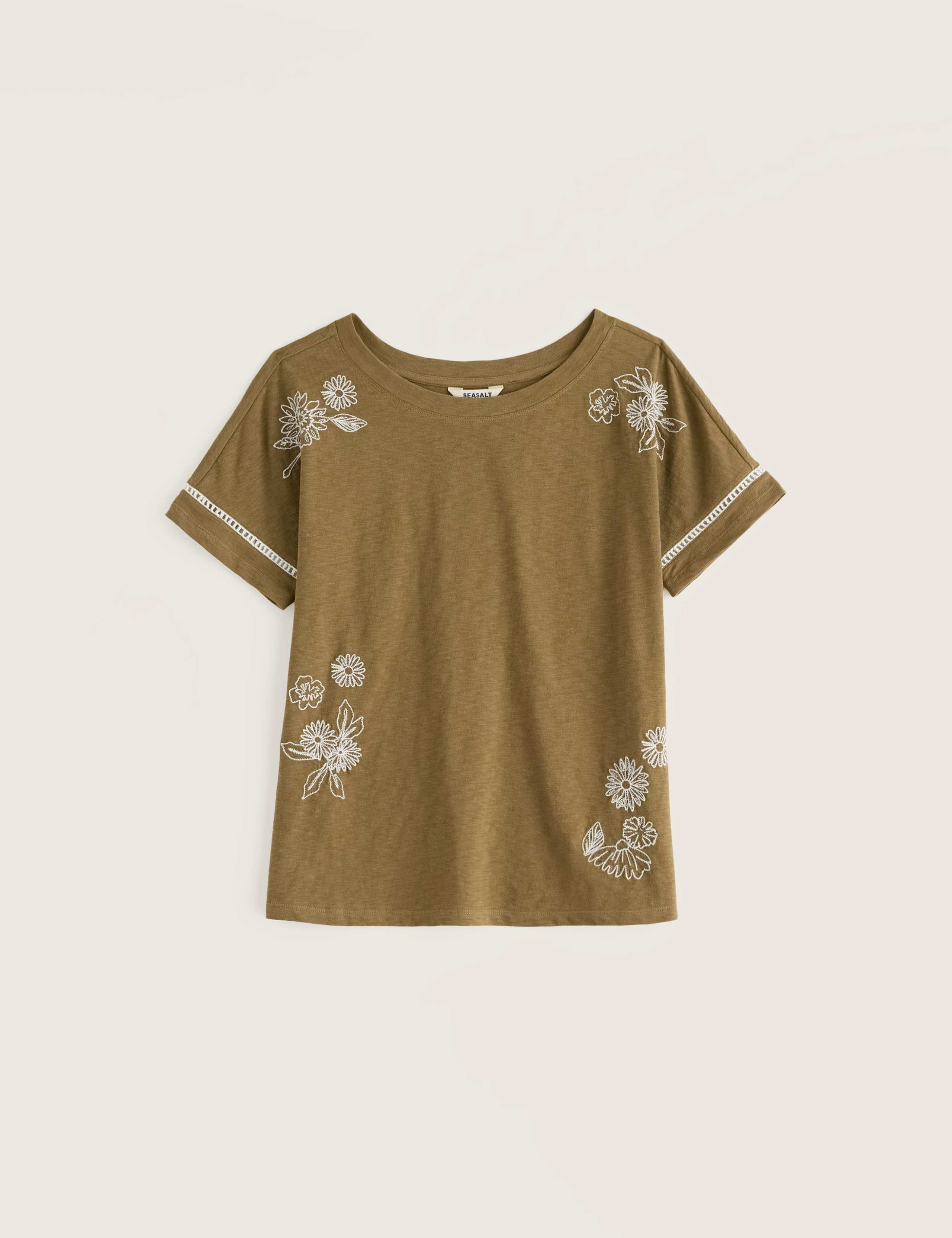 Pure Cotton Floral Embroidery Relaxed Top 2 of 5