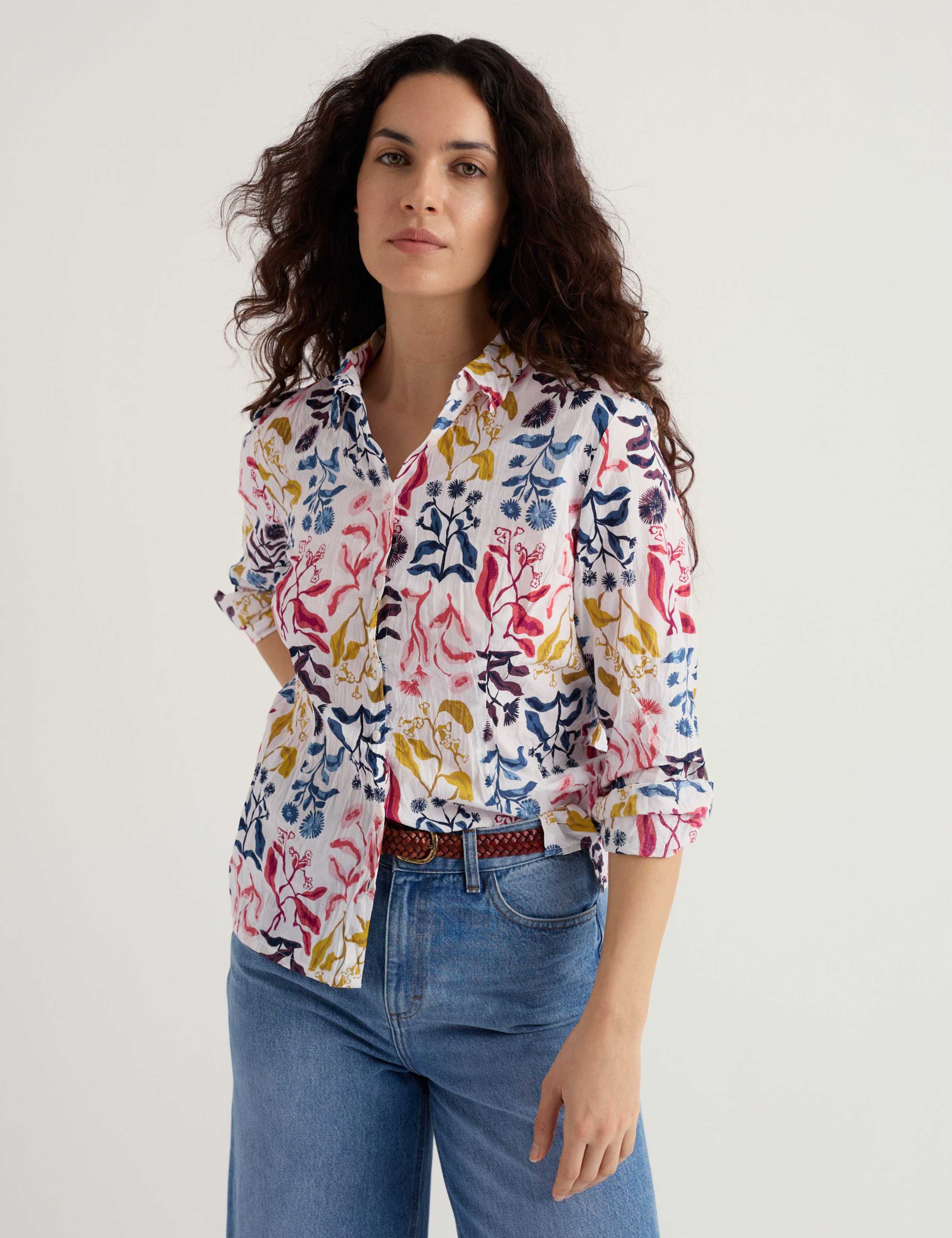 Pure Cotton Floral Collared Shirt 3 of 5