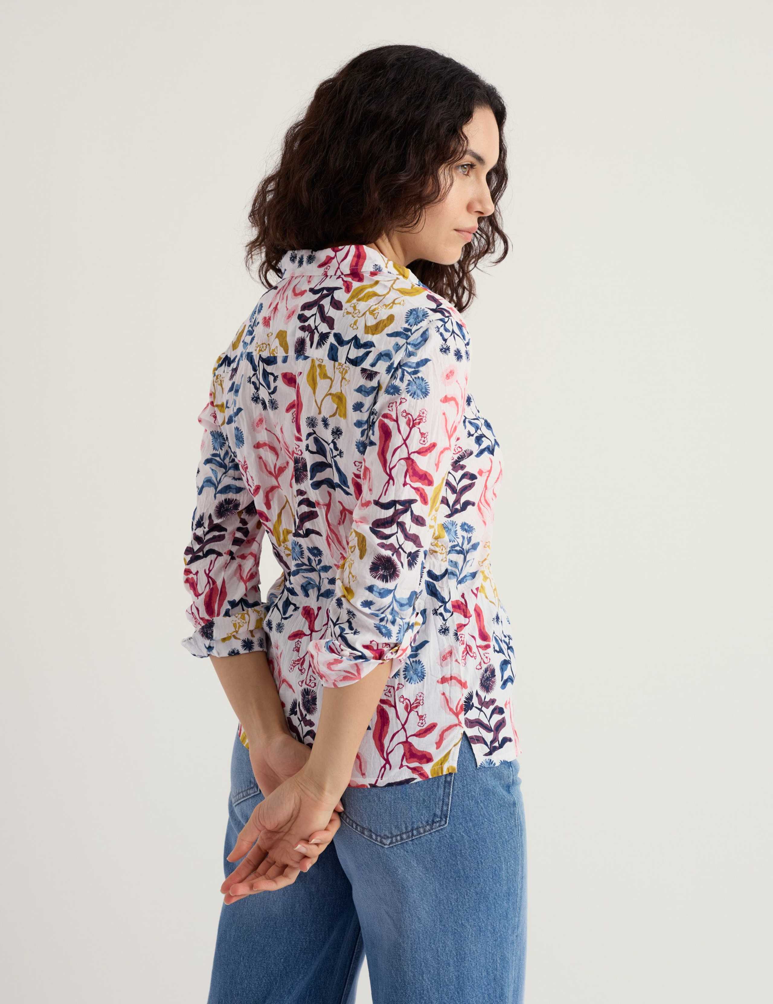 Pure Cotton Floral Collared Shirt 4 of 5