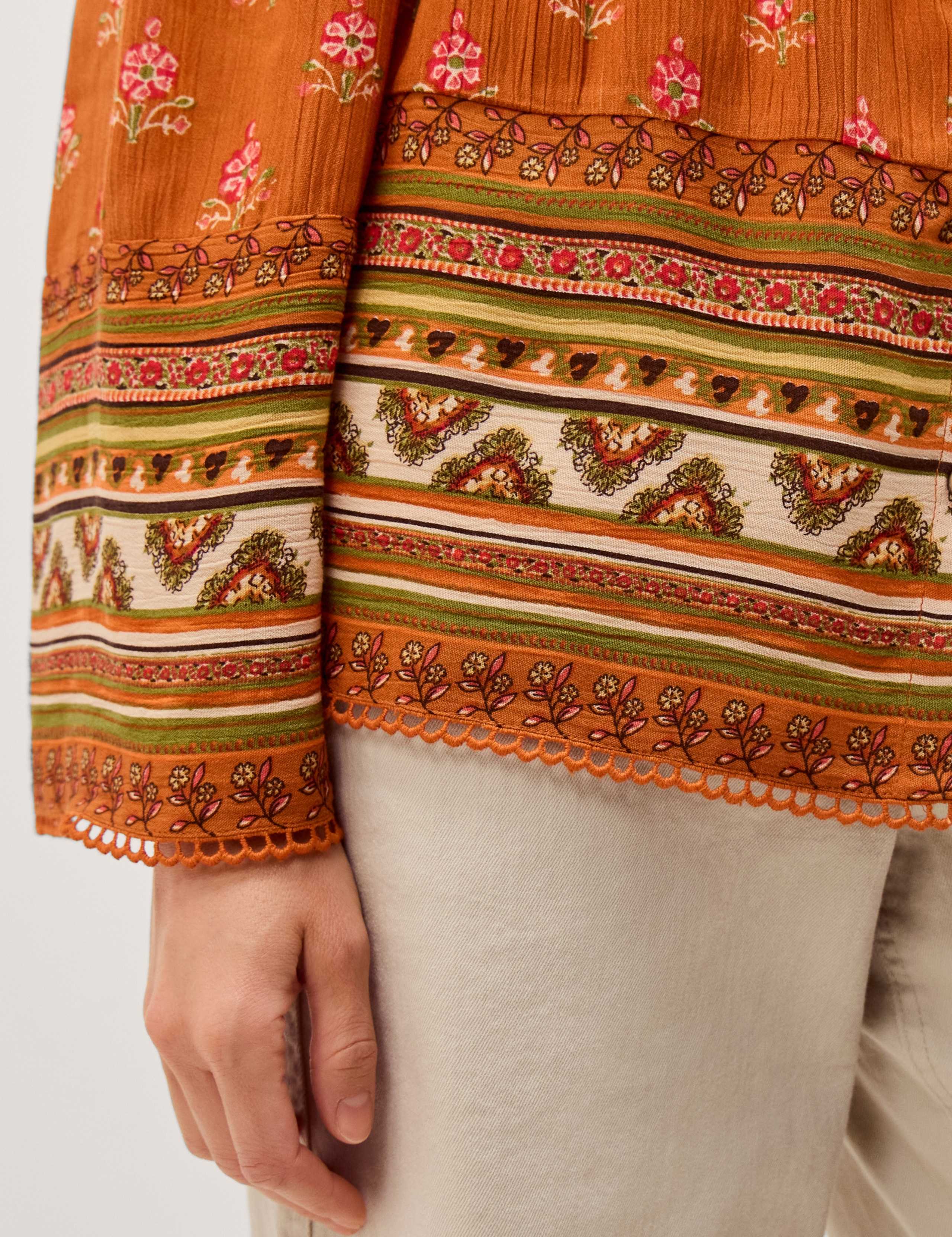 Printed Tie Neck Button Through Blouse 5 of 5