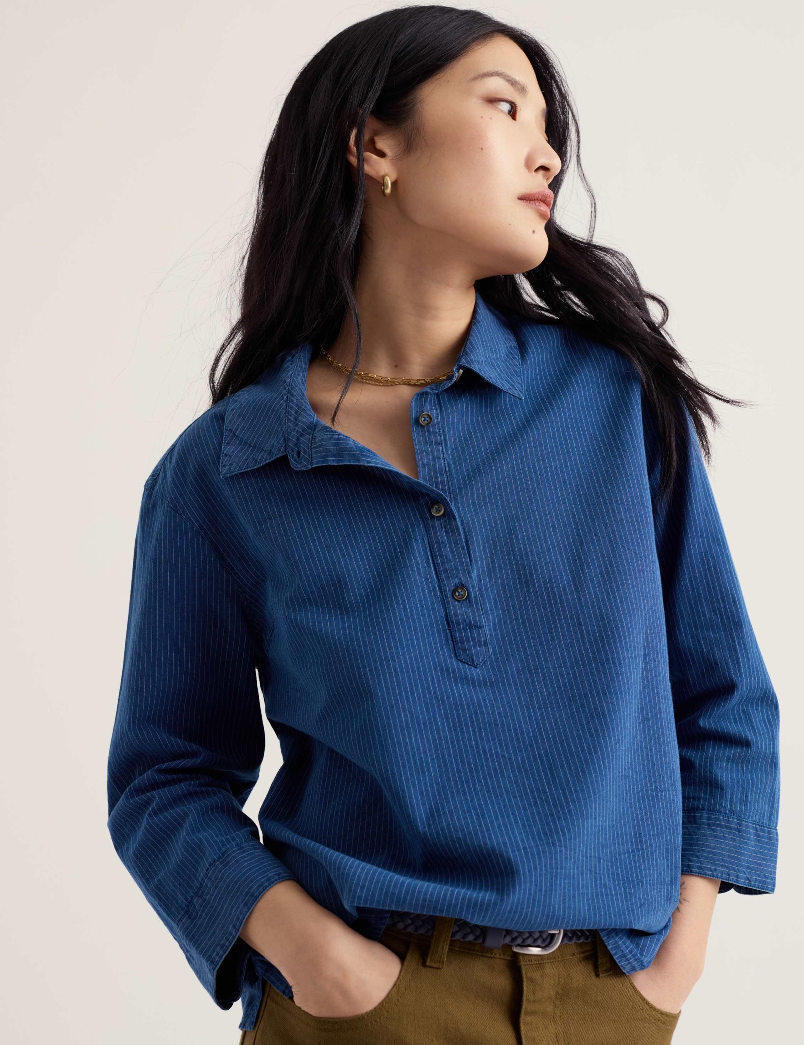 Pure Cotton Striped Collared Shirt 3 of 5
