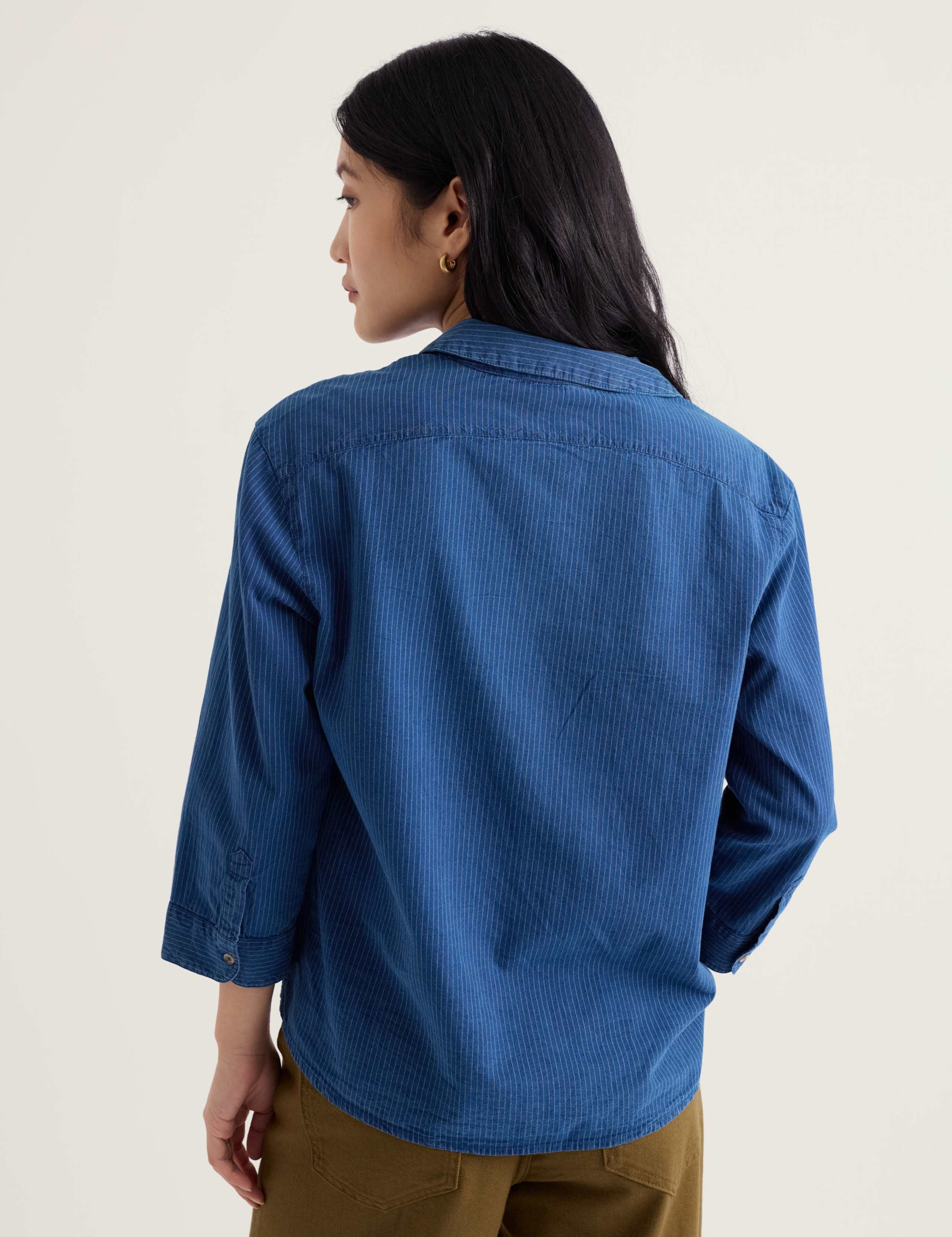 Pure Cotton Striped Collared Shirt 4 of 5