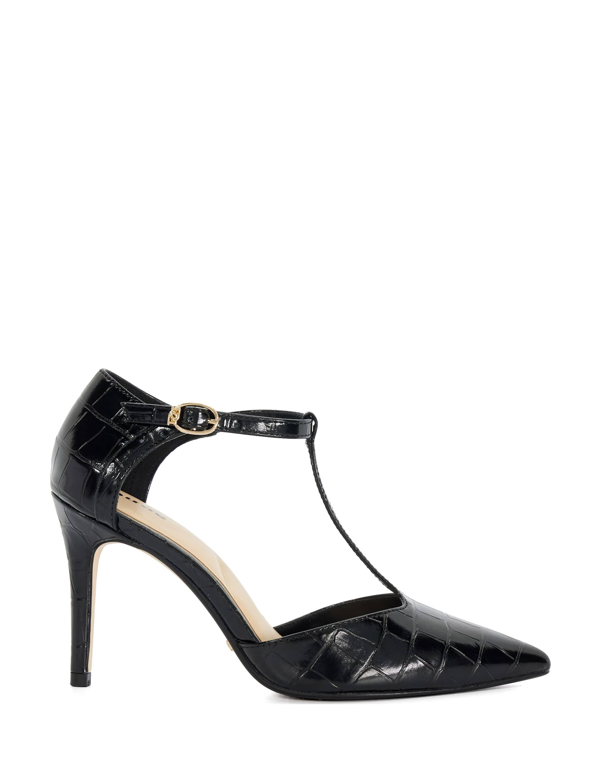 T Bar Ankle Strap Stiletto Heel Court Shoes 1 of 5
