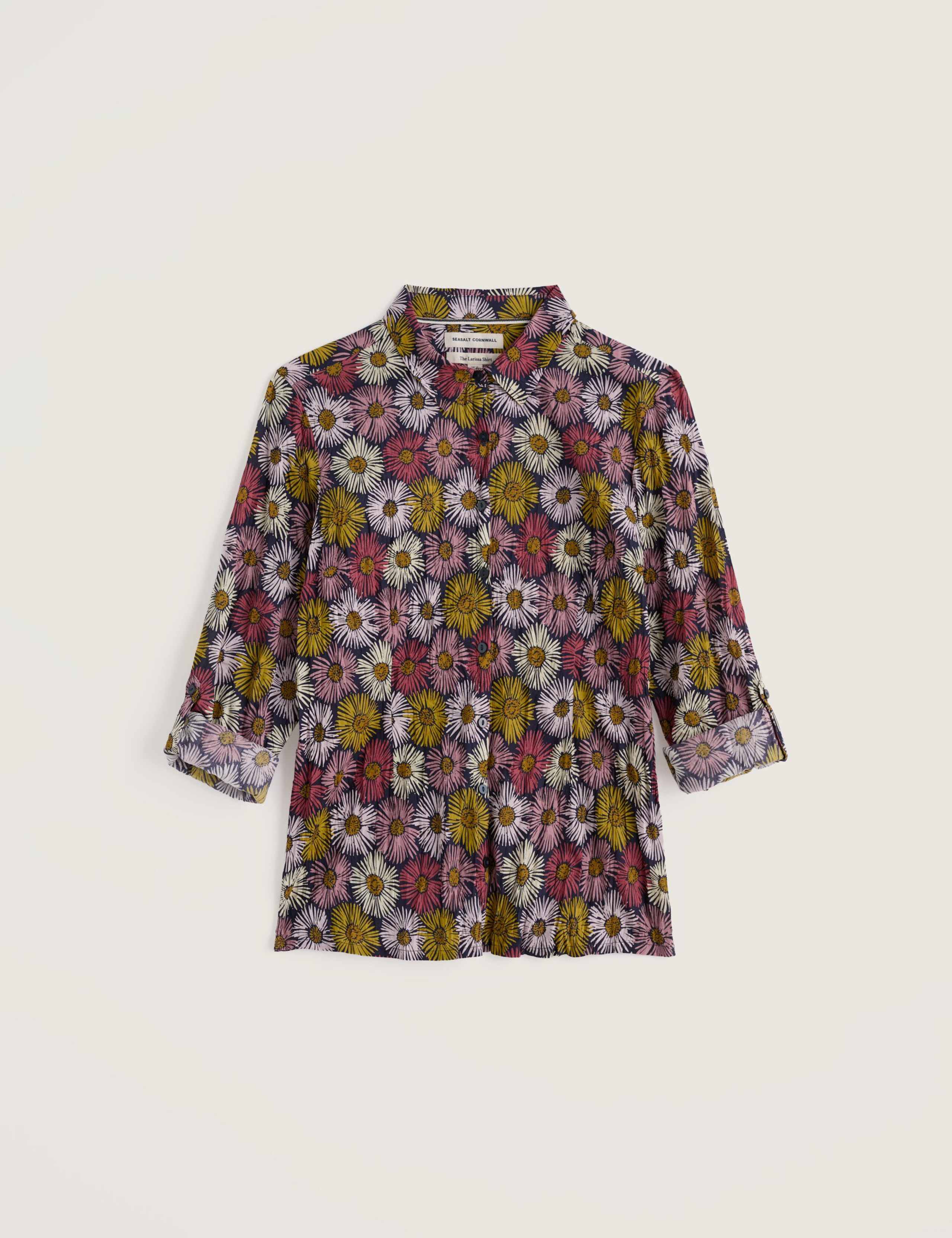 Pure Cotton Floral Collared Shirt 2 of 6