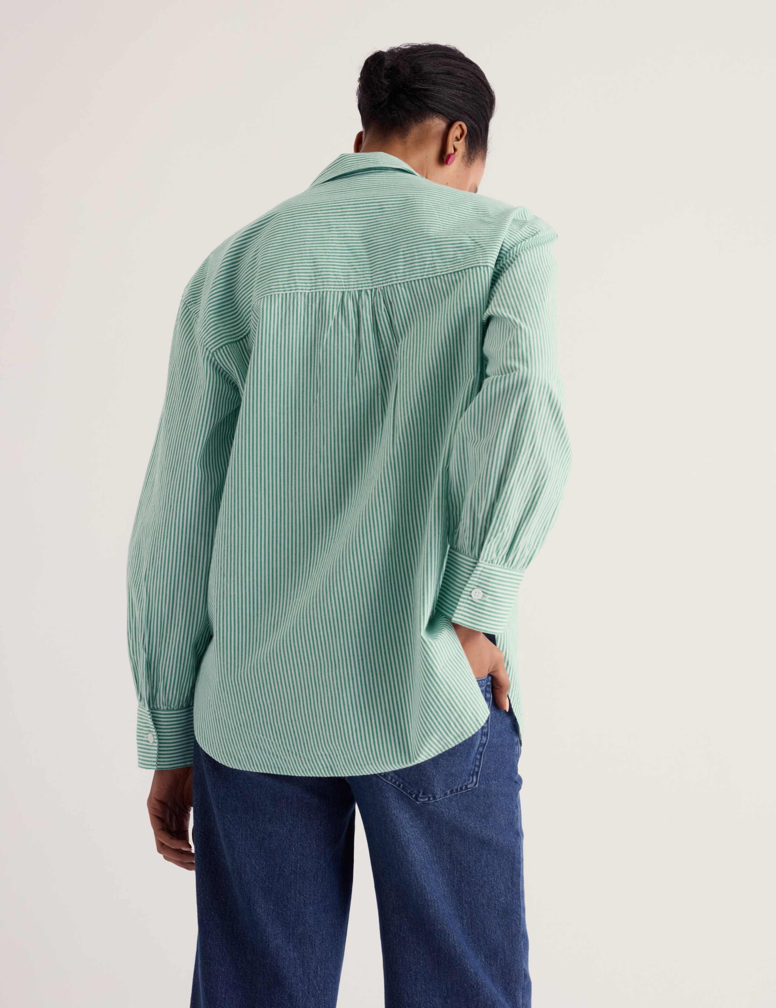 Pure Cotton Striped Relaxed Longline Shirt 4 of 5