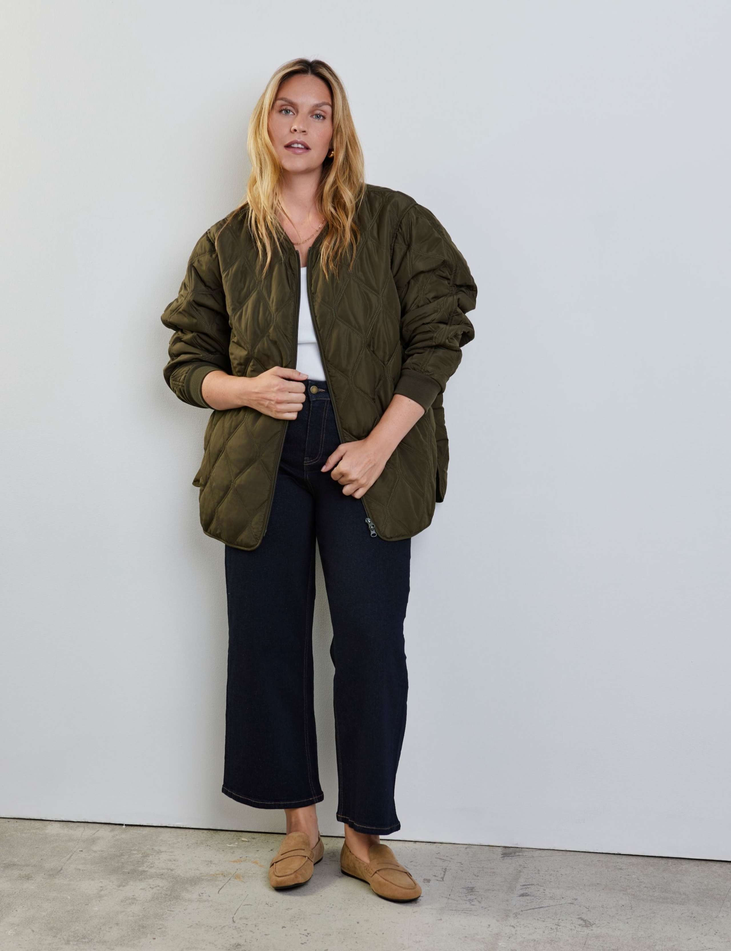 Quilted Collarless Bomber Jacket 2 of 4