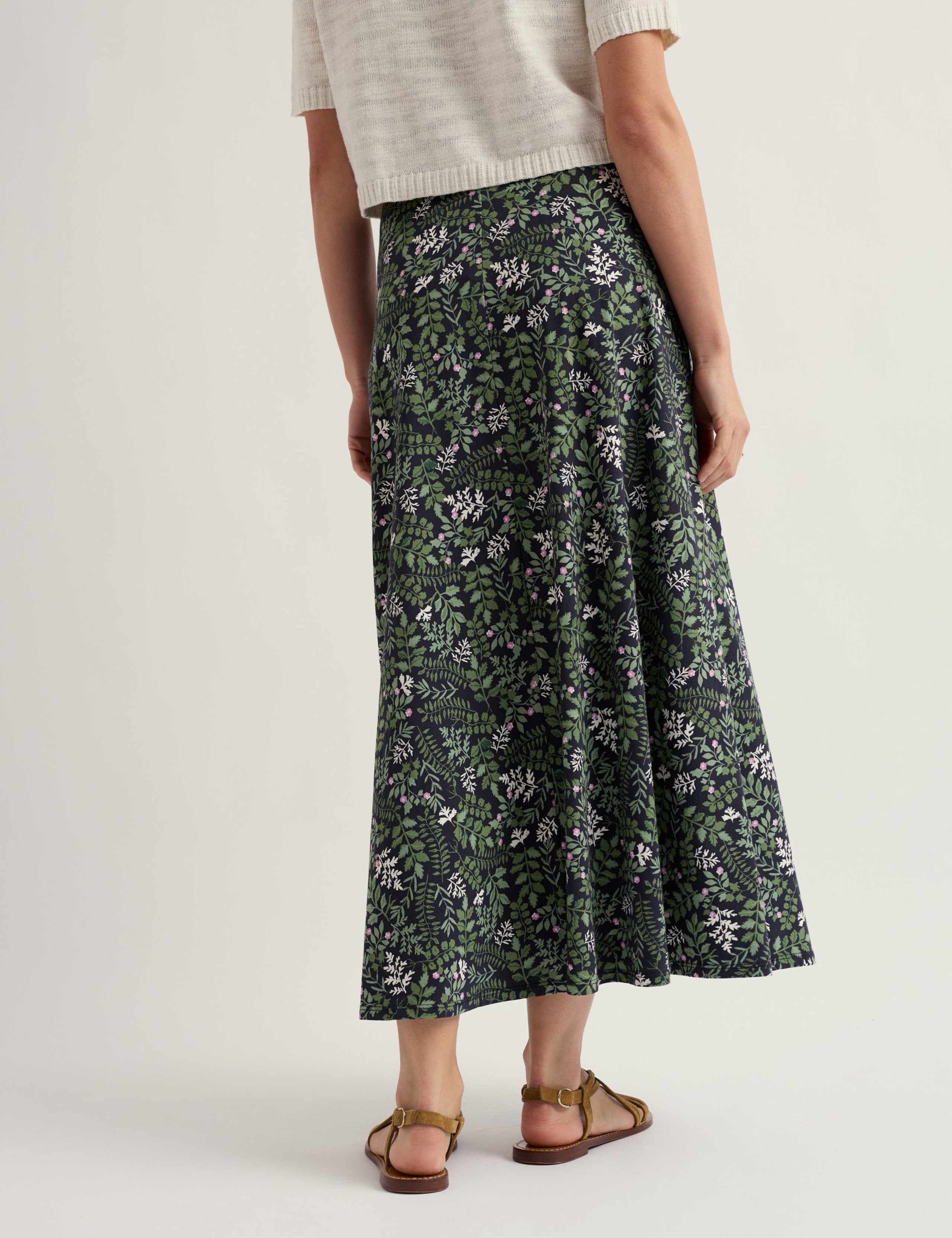 Cotton Rich Floral Midaxi A-Line Skirt 4 of 5
