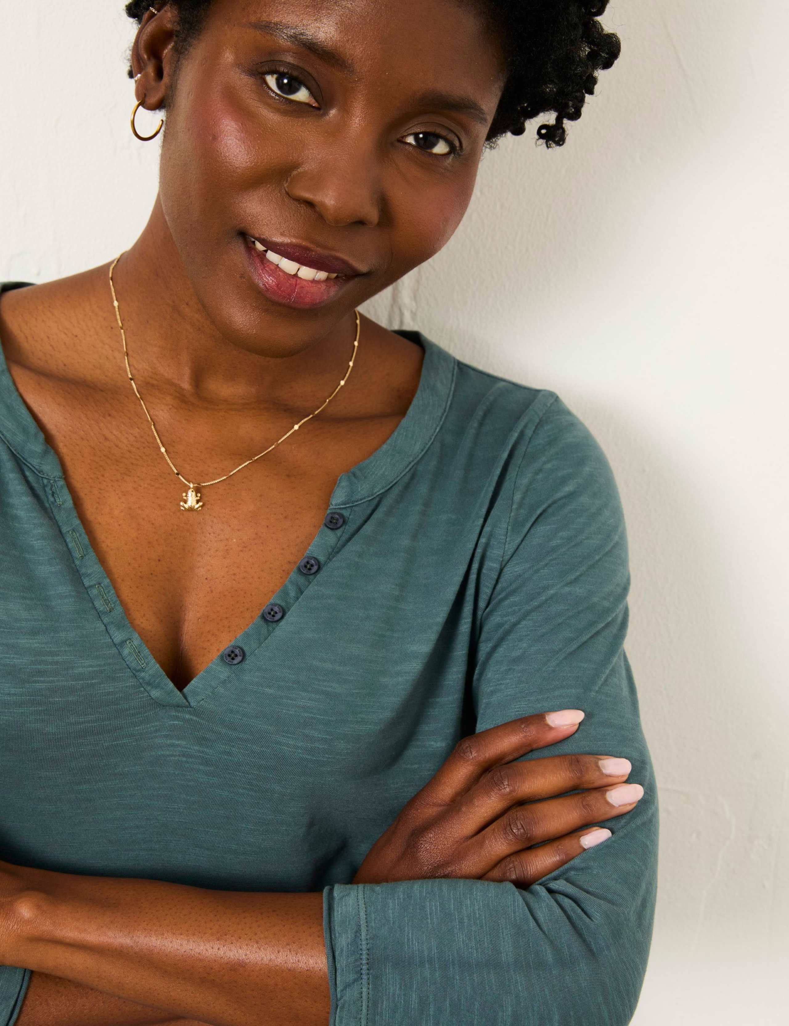 Pure Cotton V-Neck Top 4 of 5