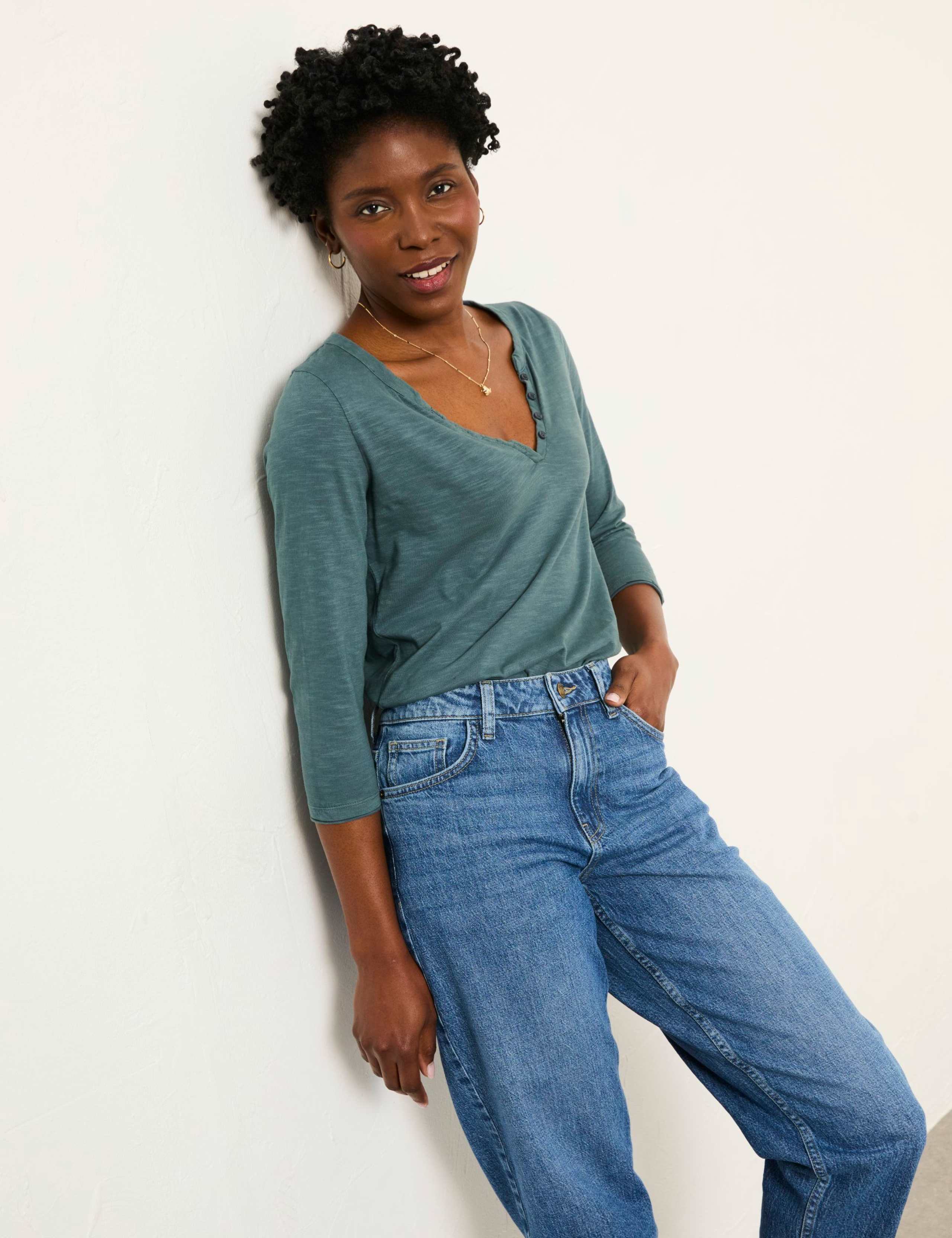 Pure Cotton V-Neck Top 5 of 5