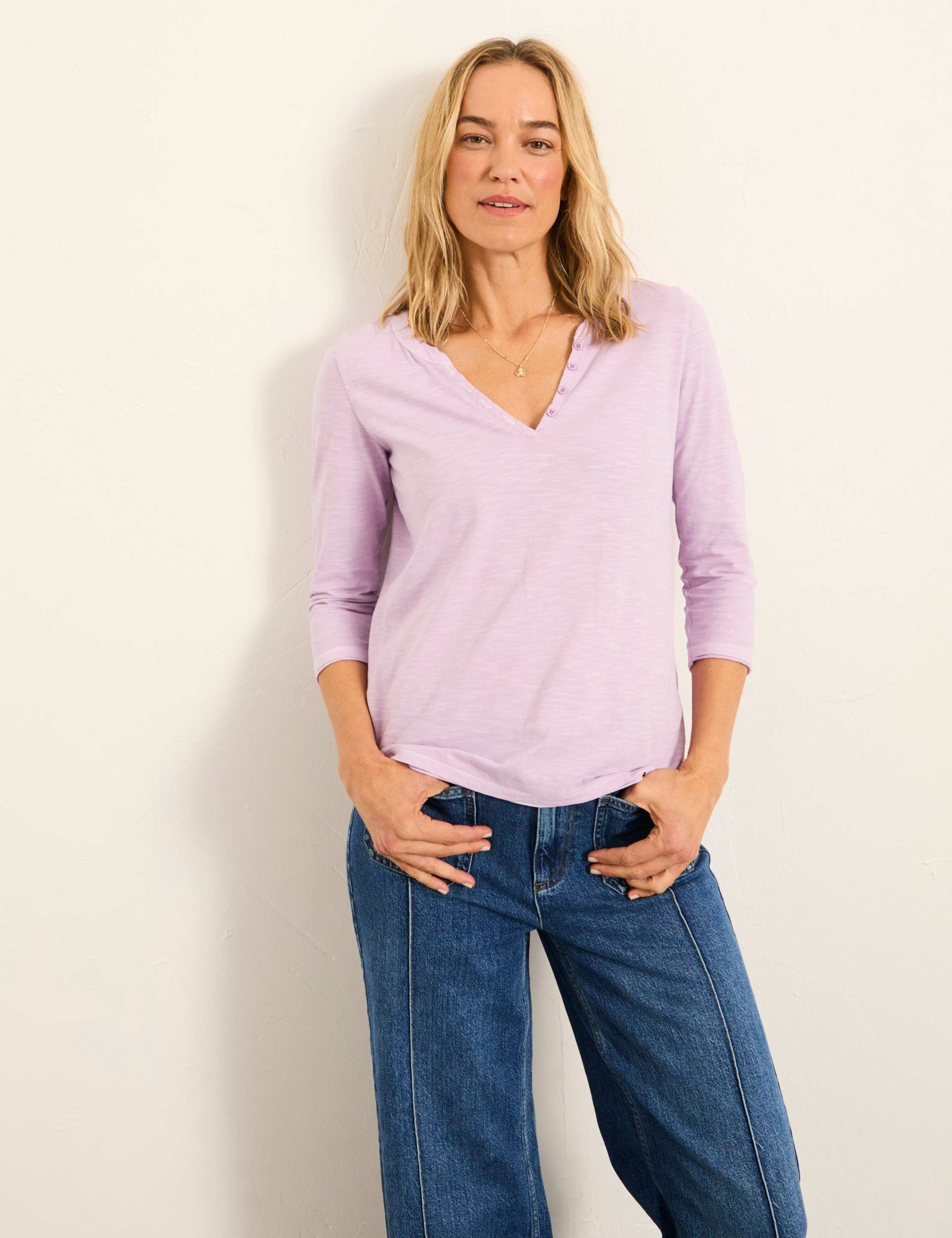 Pure Cotton V-Neck Top 1 of 5