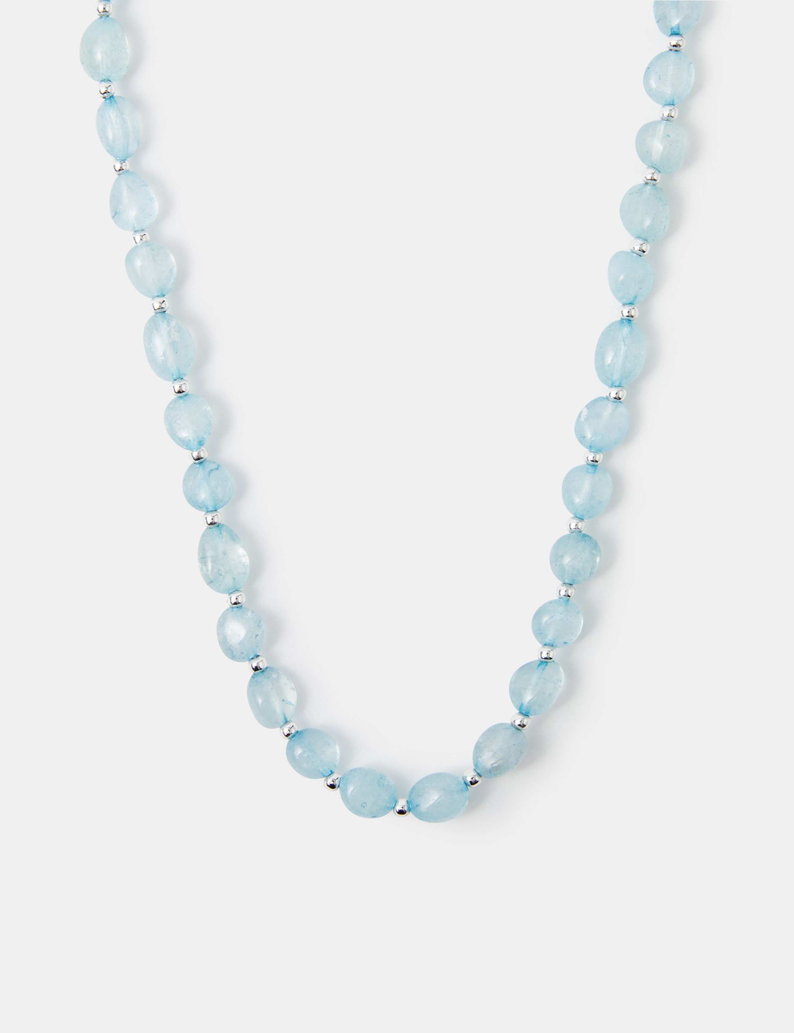 Sterling Silver Plated Pebbled Necklace 3 of 3