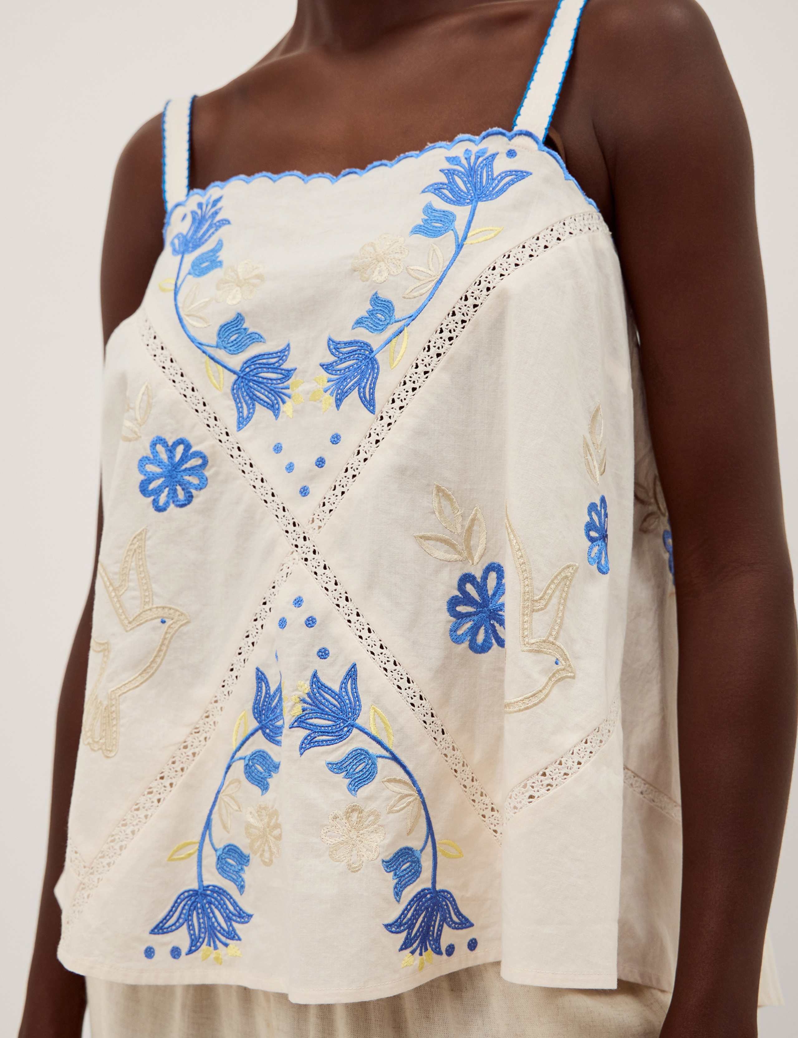 Pure Cotton Embroidered Square Neck Cami Top 5 of 5