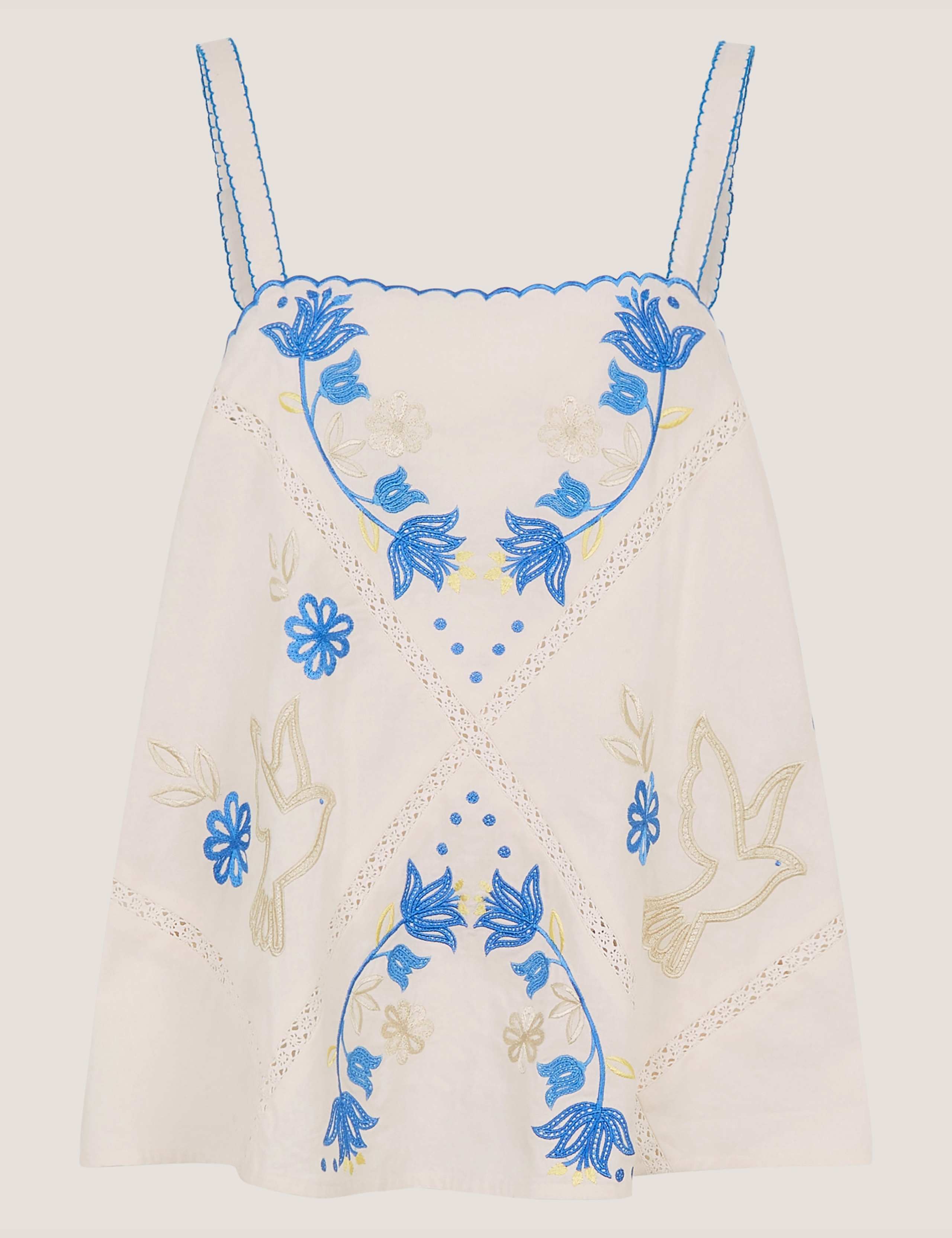 Pure Cotton Embroidered Square Neck Cami Top 2 of 5