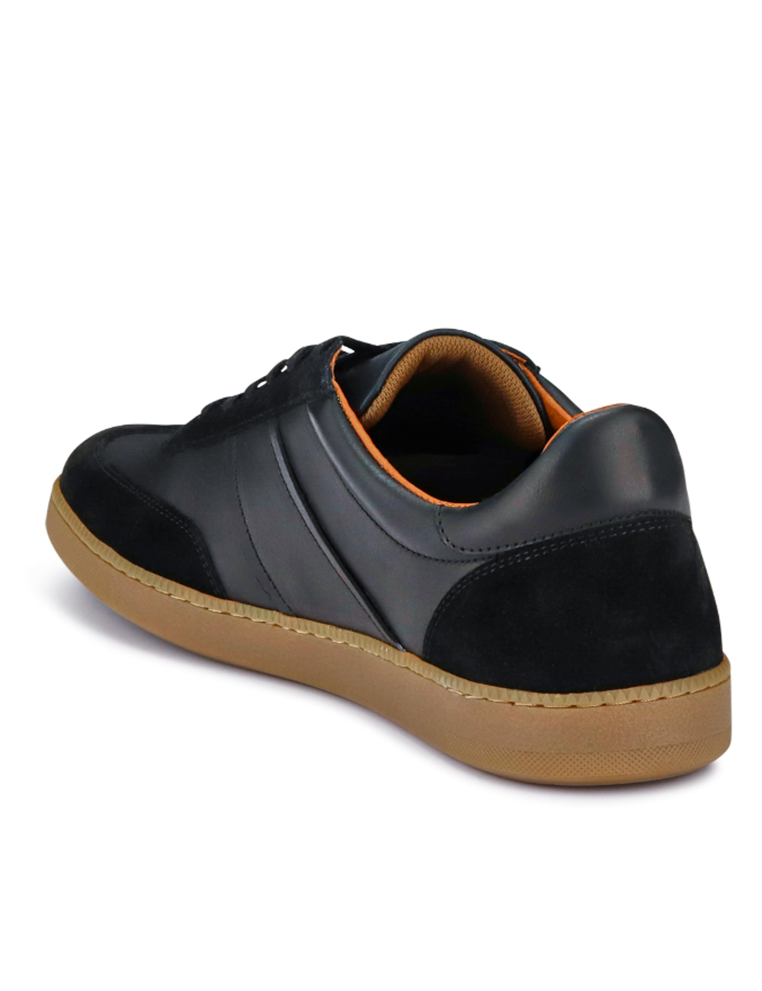 Leather Mixed Texture Lace Up Trainers 6 of 7