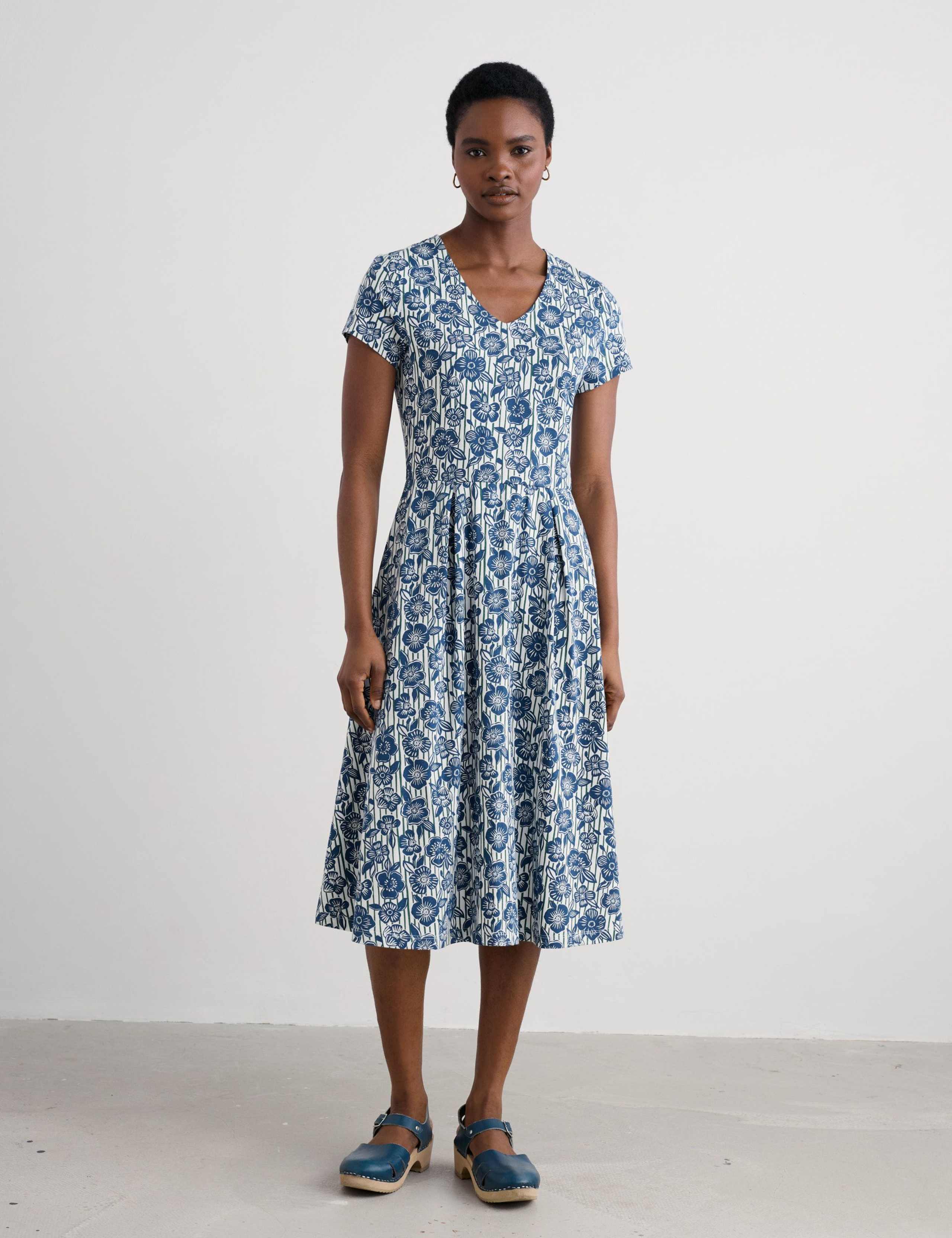 Cotton Rich Floral Skater Dress 1 of 5