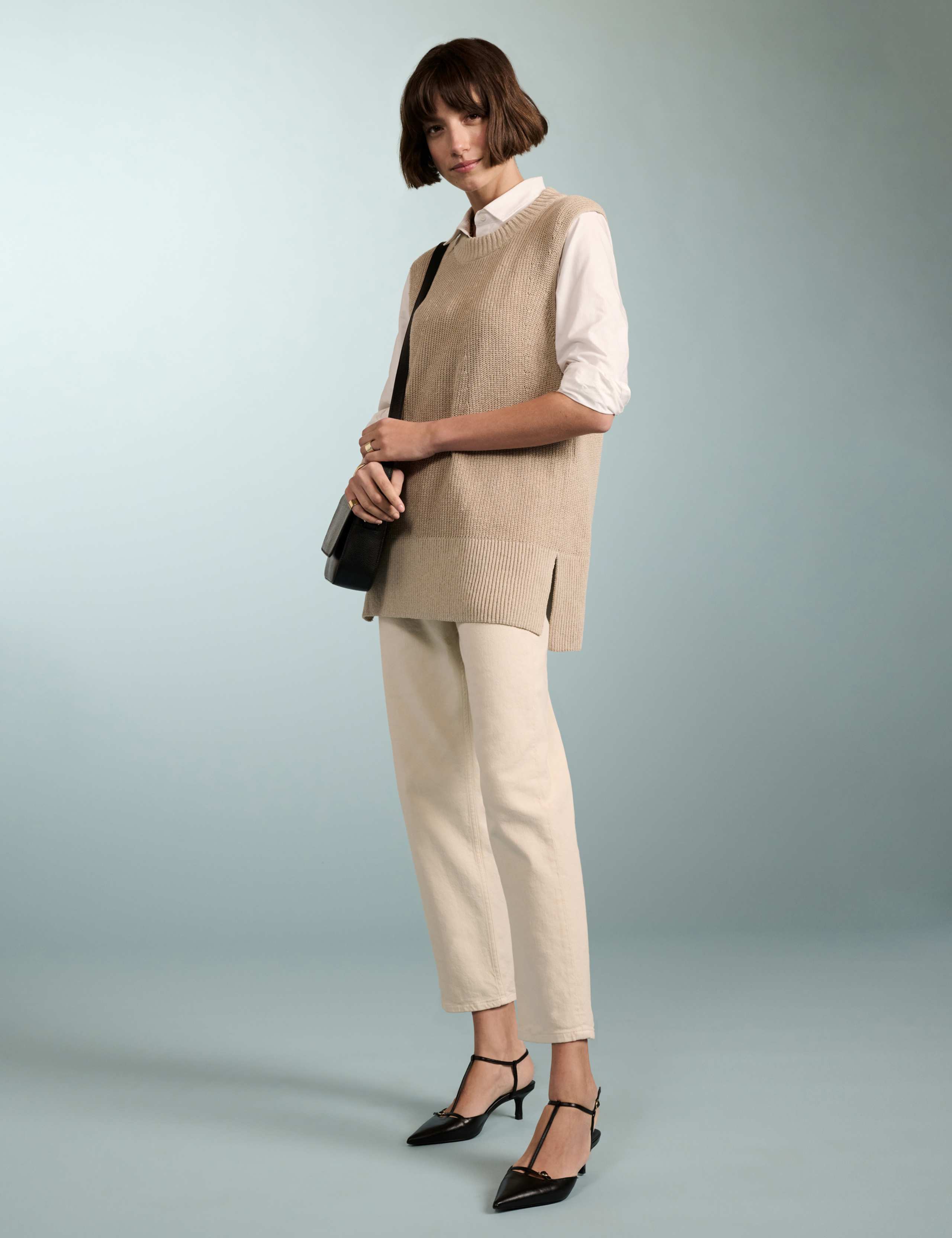 High Waisted Straight Leg Cropped Jeans 2 of 5