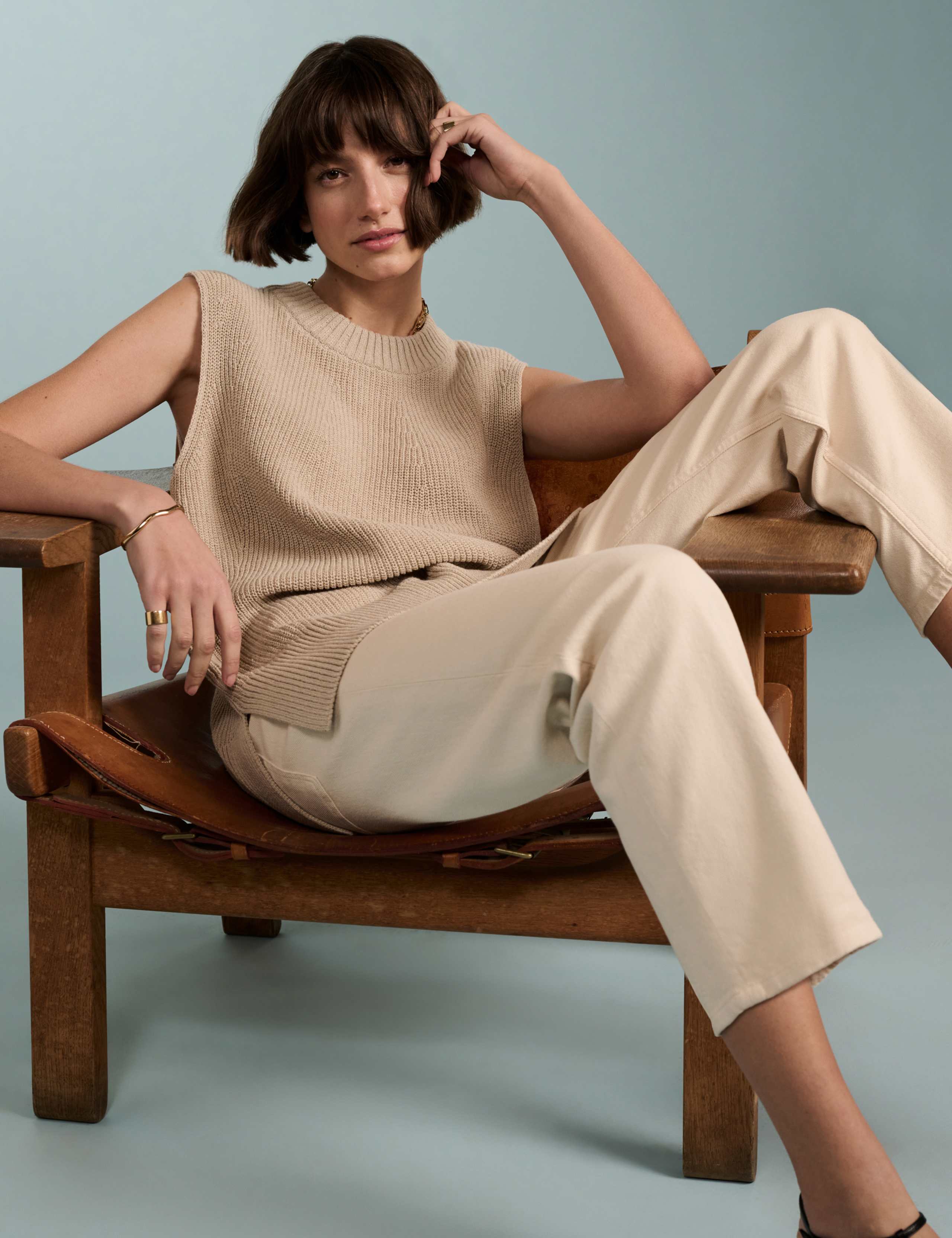 High Waisted Straight Leg Cropped Jeans 3 of 5