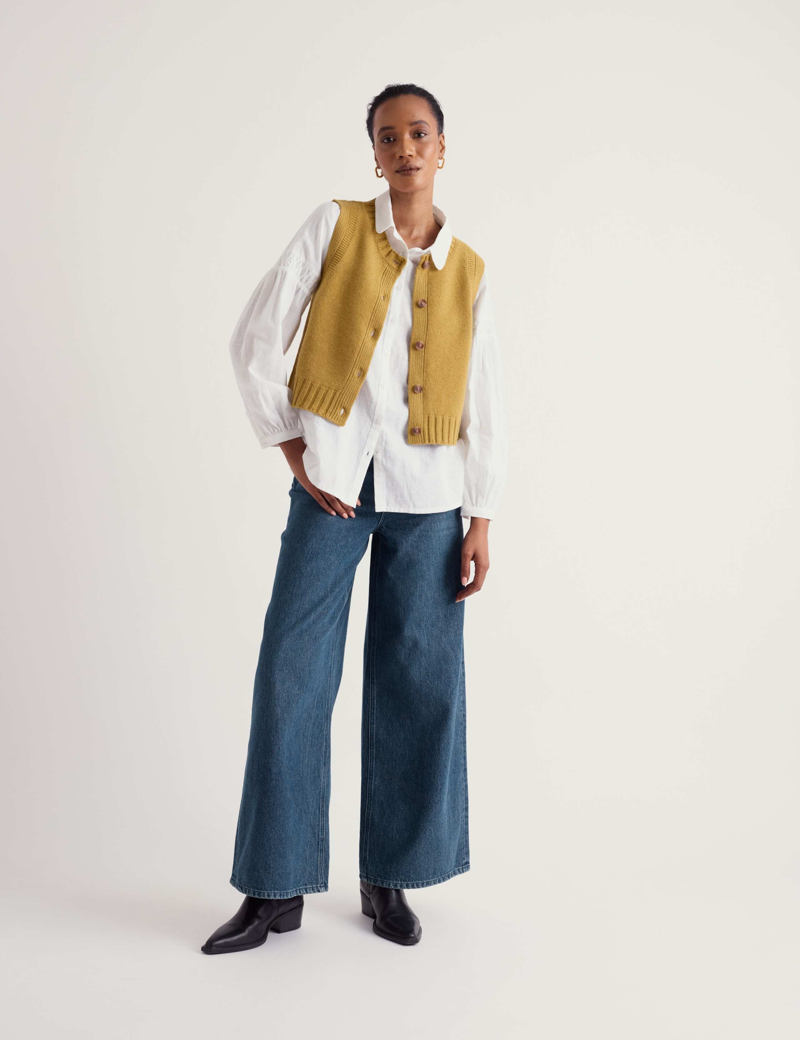 Pure Cotton Blouson Sleeve Relaxed Shirt 1 of 5