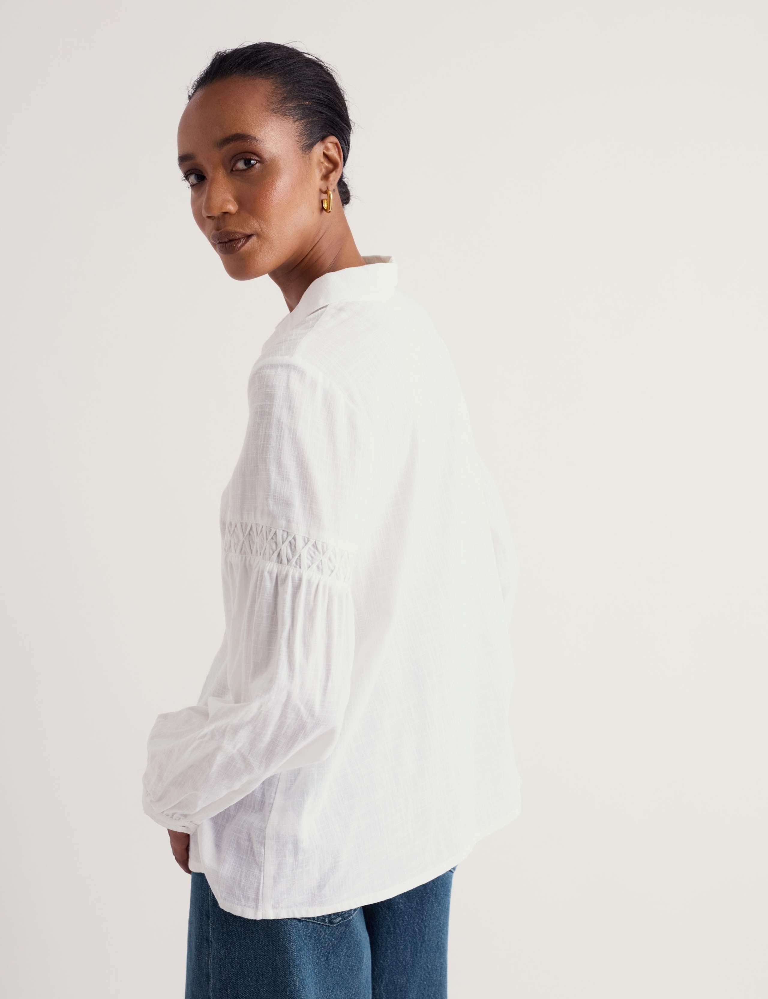 Pure Cotton Blouson Sleeve Relaxed Shirt 3 of 5