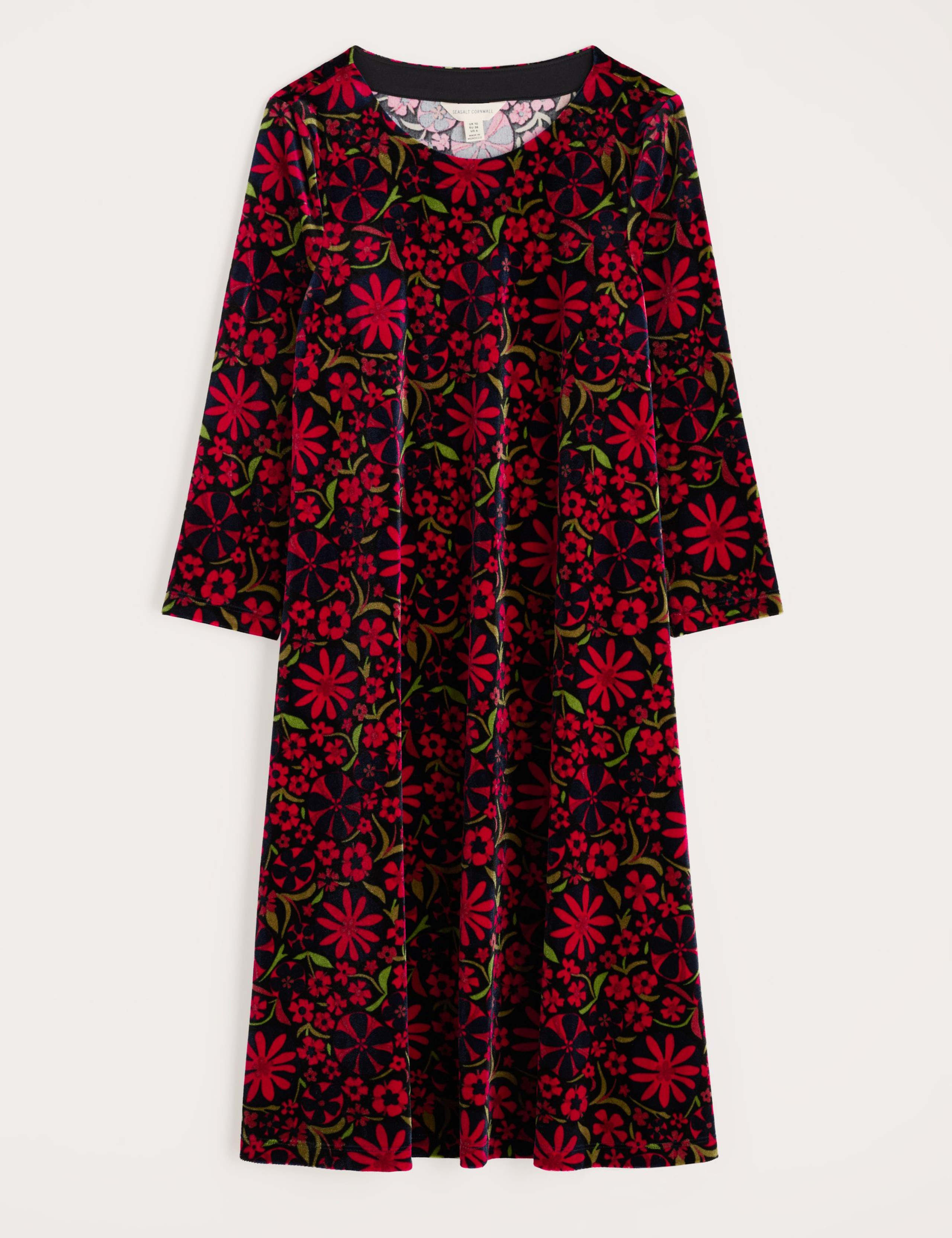 Cord Floral Knee Length Shift Dress 2 of 5