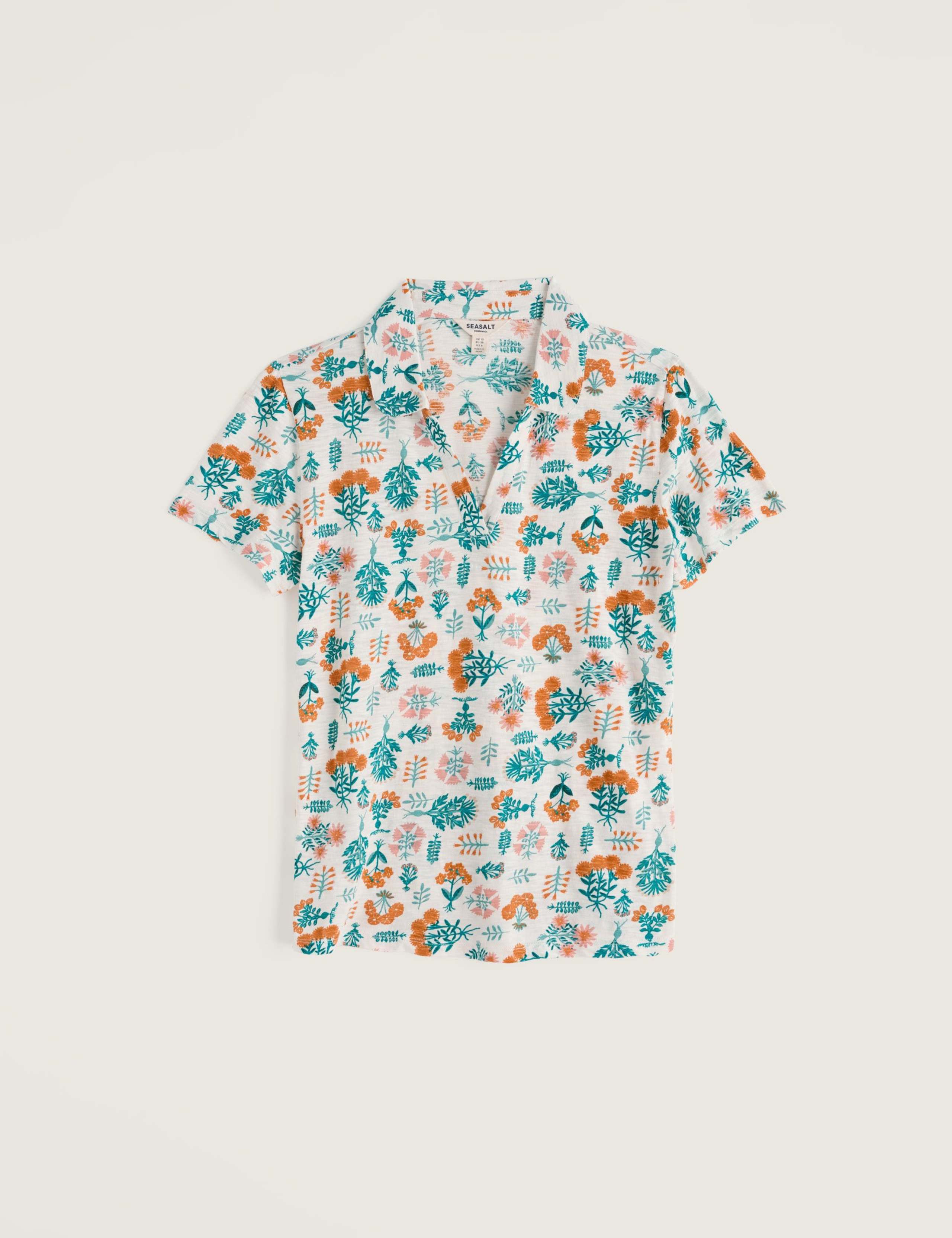 Pure Cotton Floral Collared Top 2 of 5