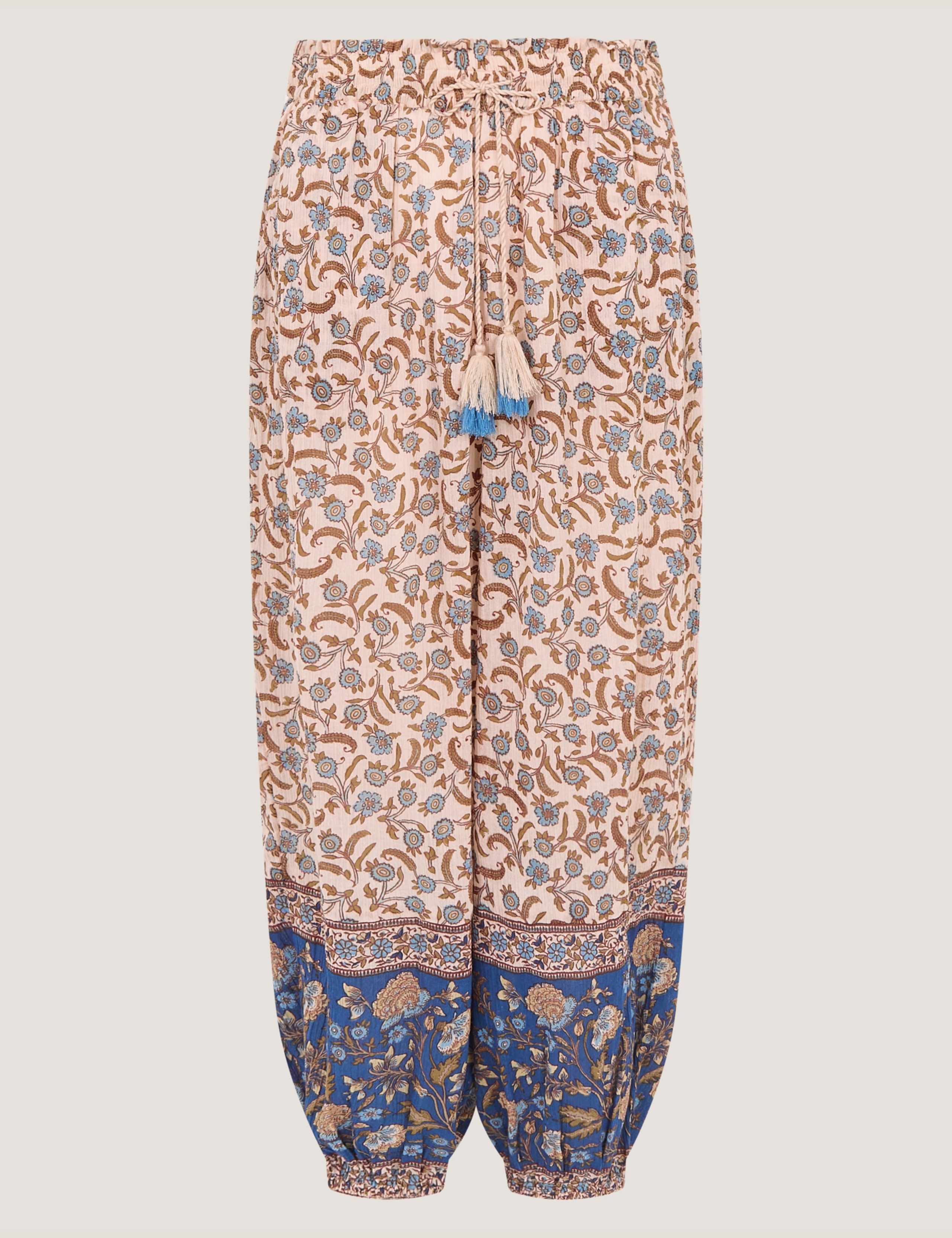 Pure Cotton Floral Cuffed Beach Trousers 2 of 7
