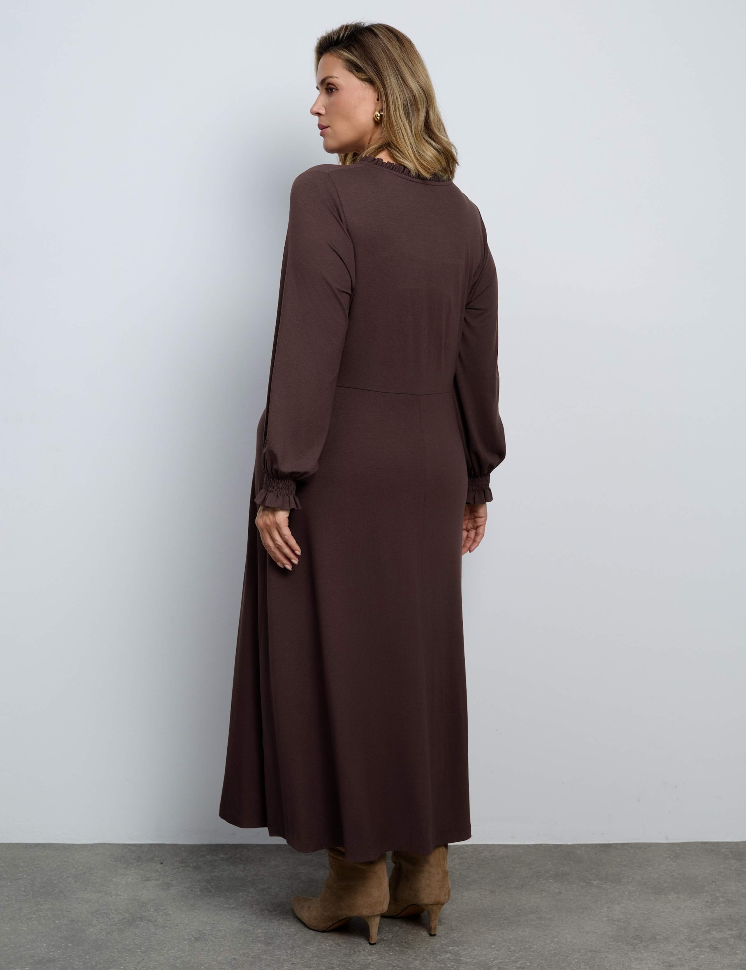 Jersey V-Neck Frill Detail Midaxi Tea Dress 4 of 5