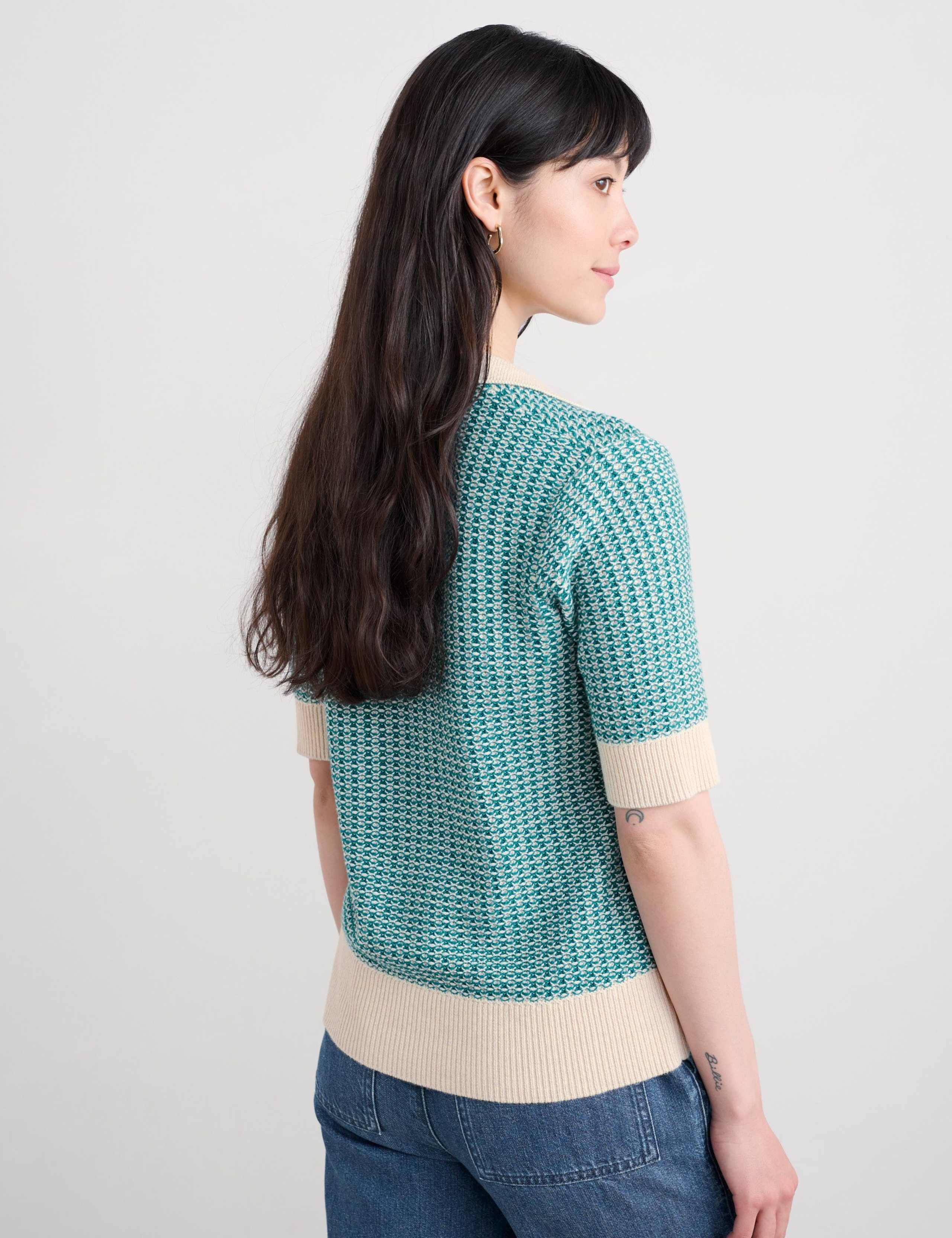 Pure Cotton Knitted Textured Top 4 of 5