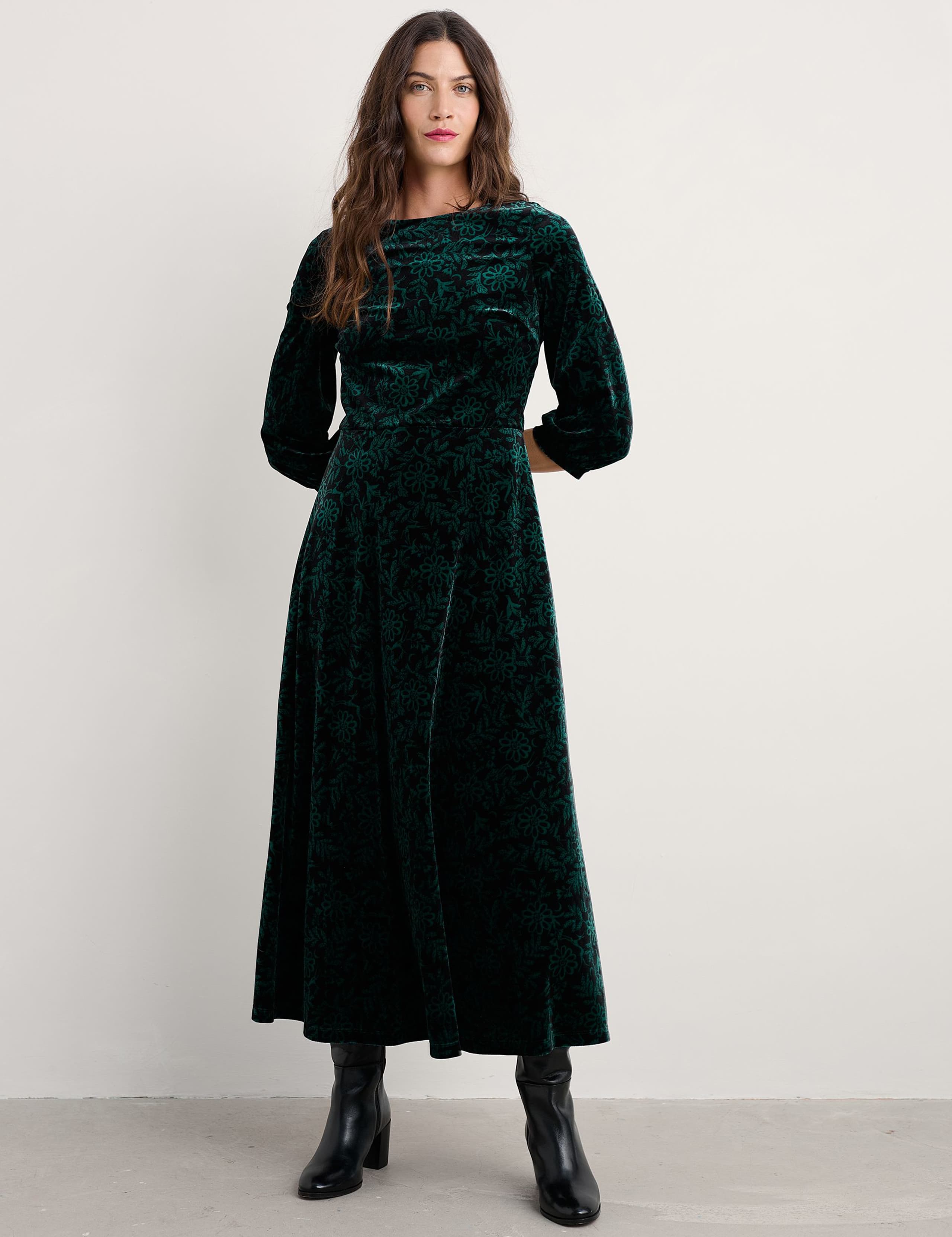 Velvet Midaxi Skater Dress 4 of 5