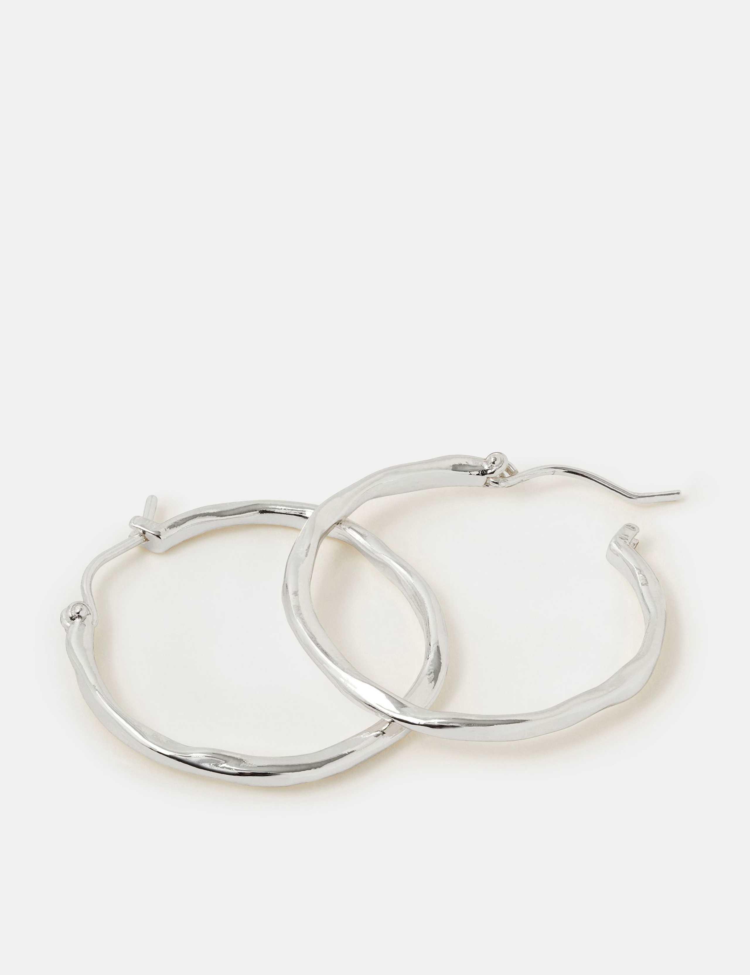 Sterling Silver Plated Hoop Earrings 2 of 3