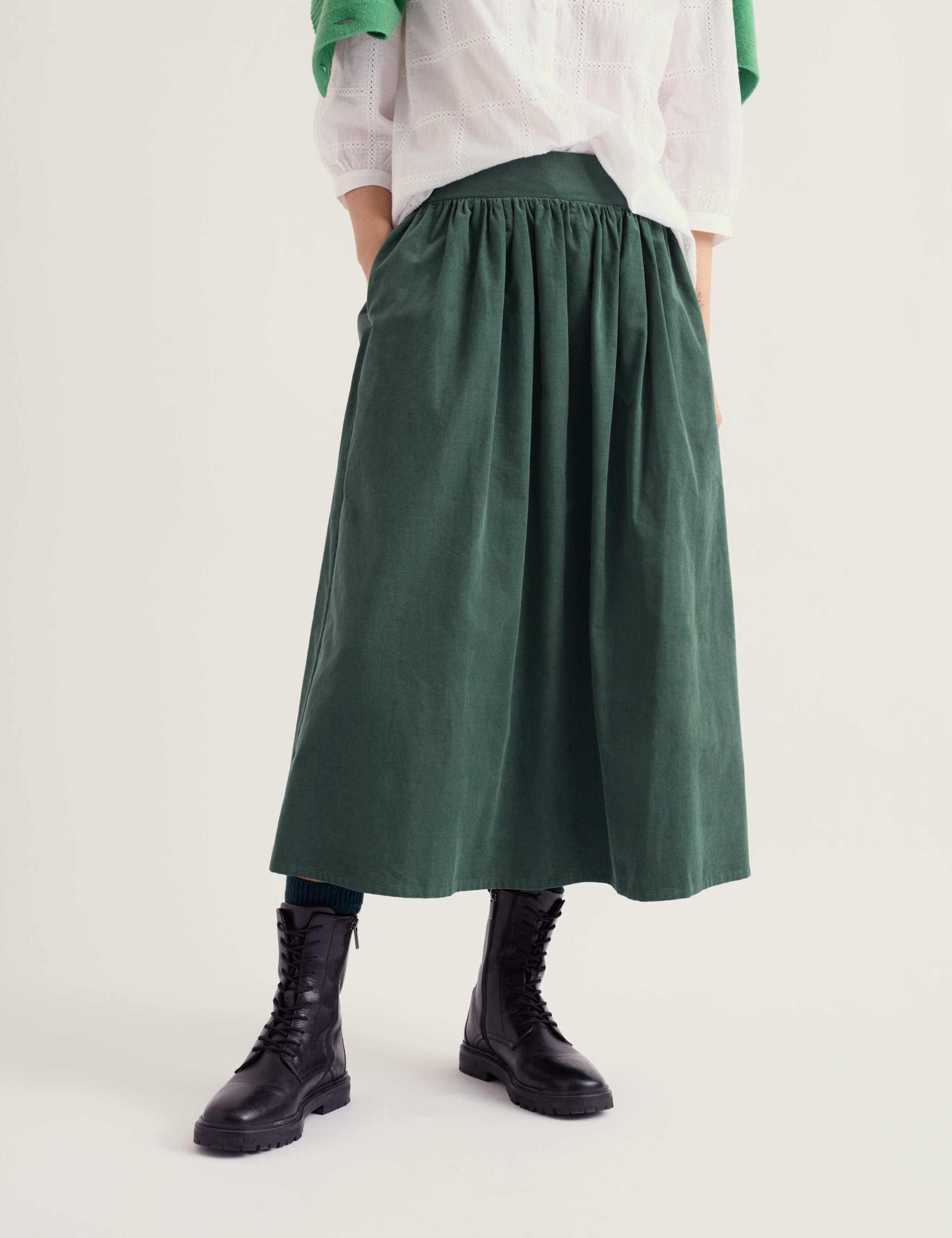 Cord Midi A-Line Skirt 3 of 5