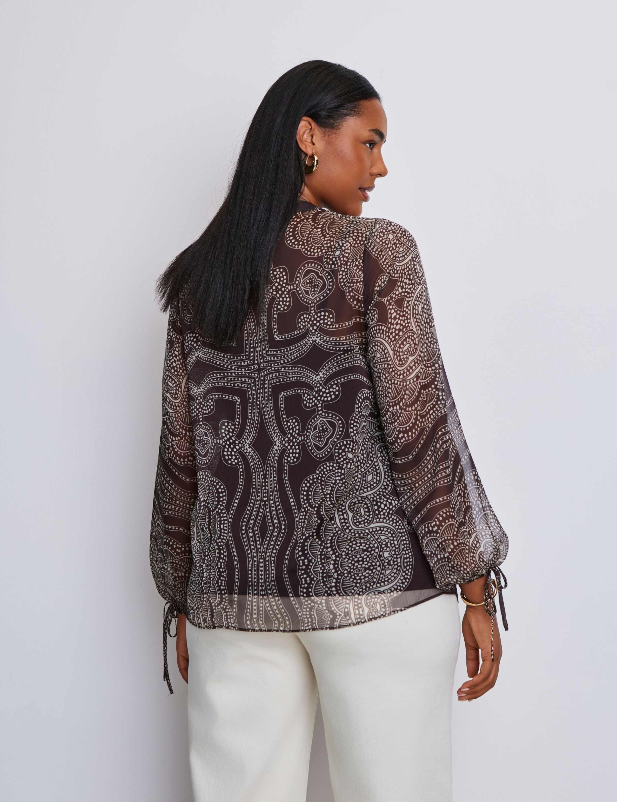 Printed V-Neck Blouse 2 of 4
