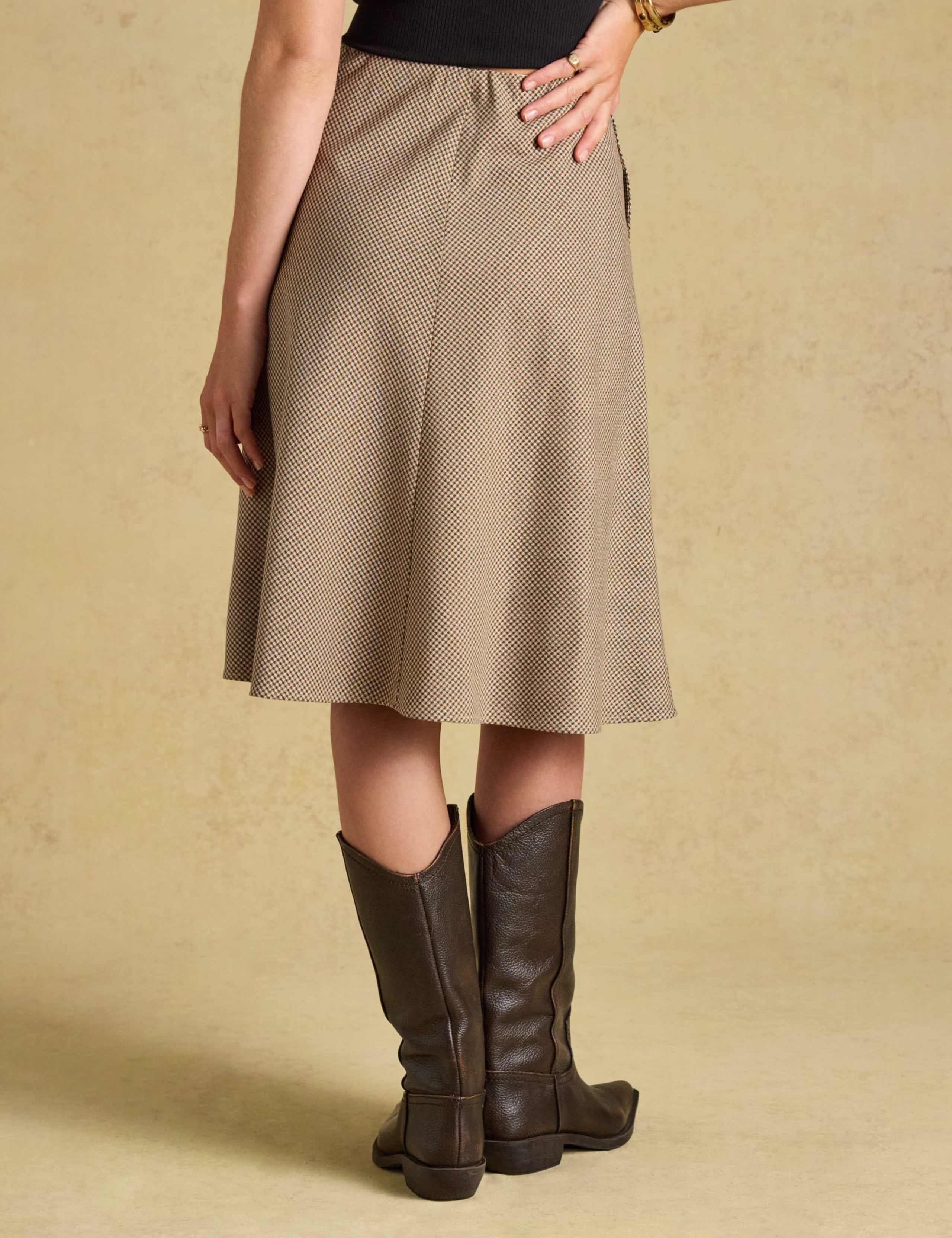 Houndstooth Knee Length A Line Skirt 6 of 6