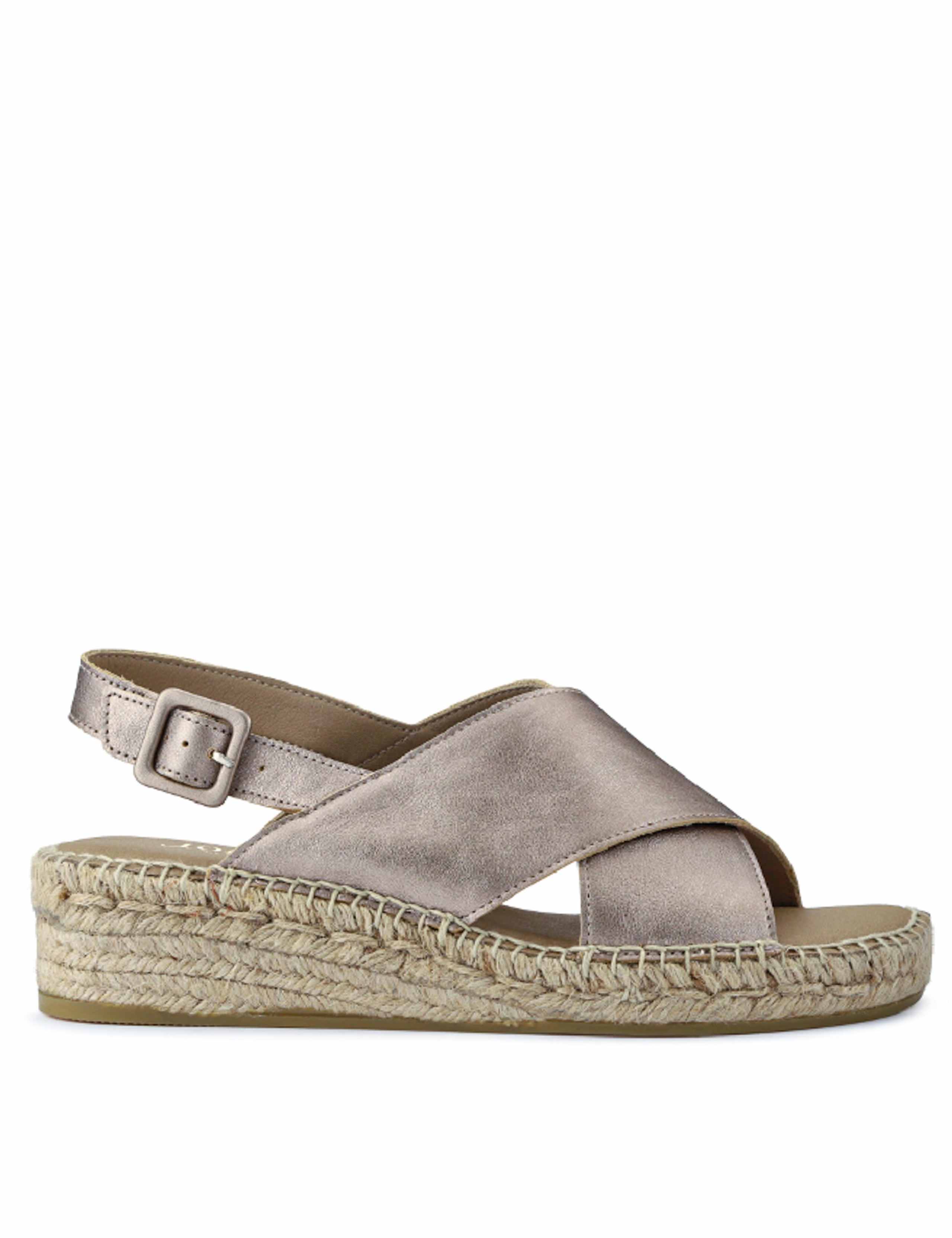 Metallic Leather Wedge Sandals 2 of 7