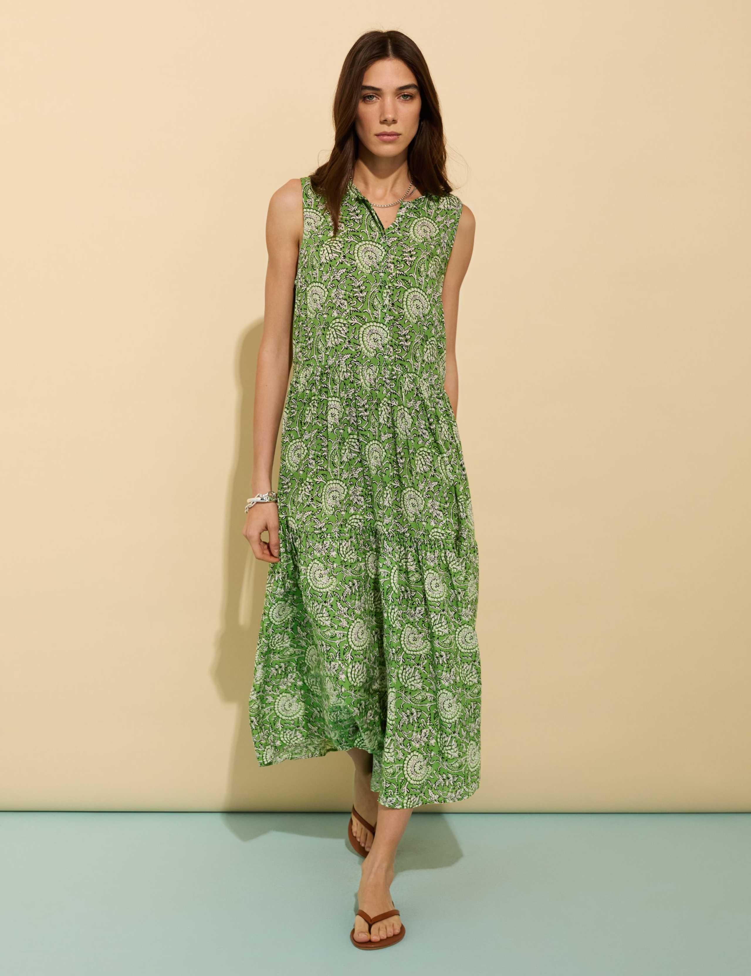 Floral Notch Neck Midi Skater Dress 4 of 4