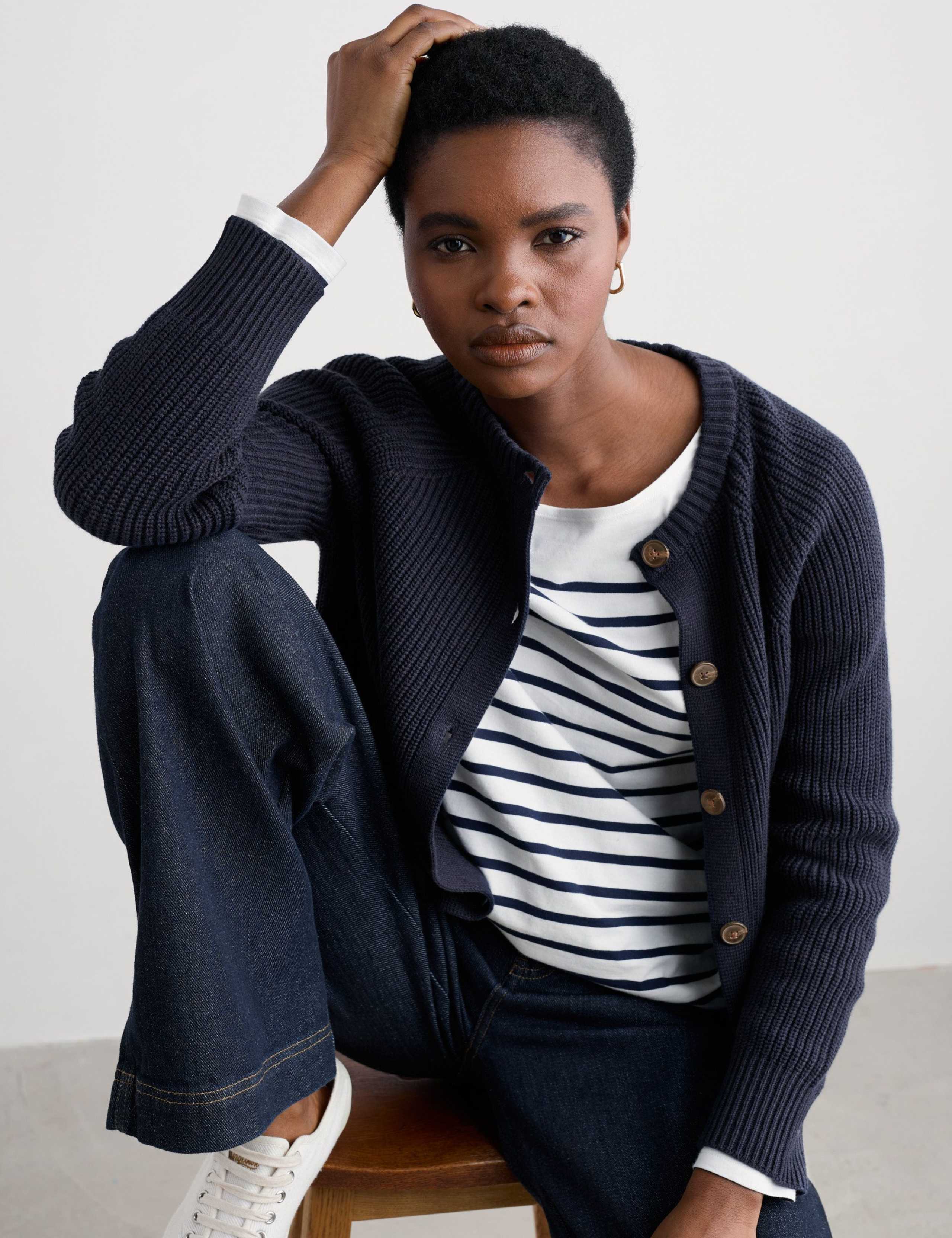 Pure Wool Crew Neck Relaxed Cardigan 4 of 5
