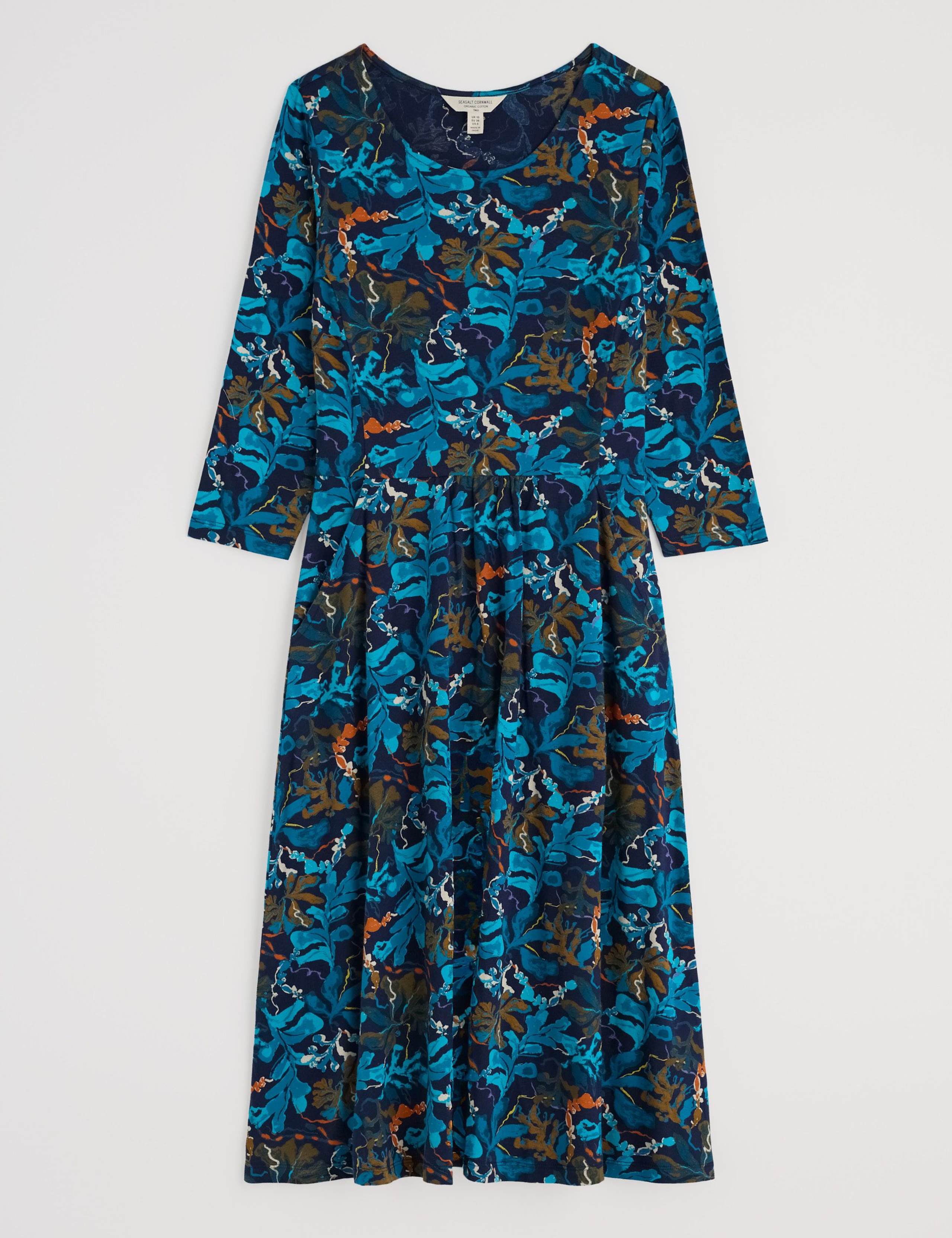 Cotton Rich Printed Midi Skater Dress 2 of 5