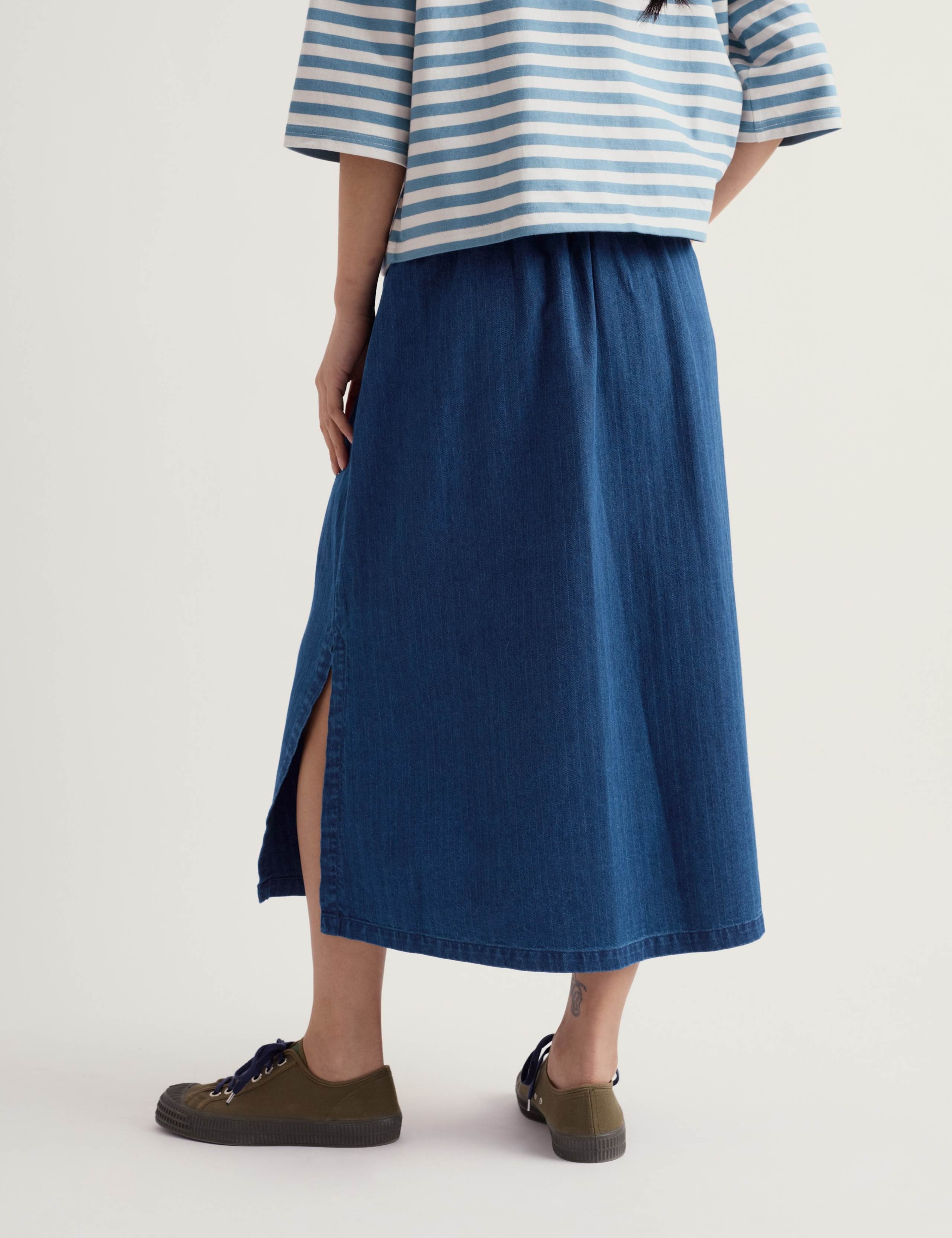 Pure Cotton Midi A-Line Skirt 4 of 5