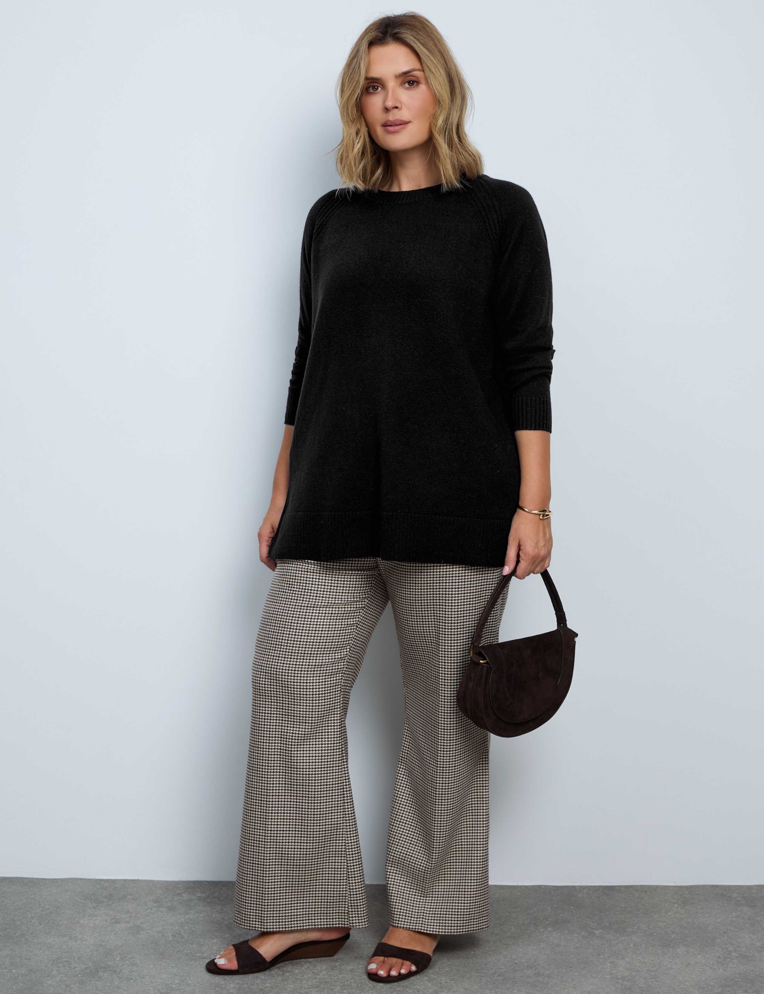 Houndstooth Straight Leg Trousers 2 of 6