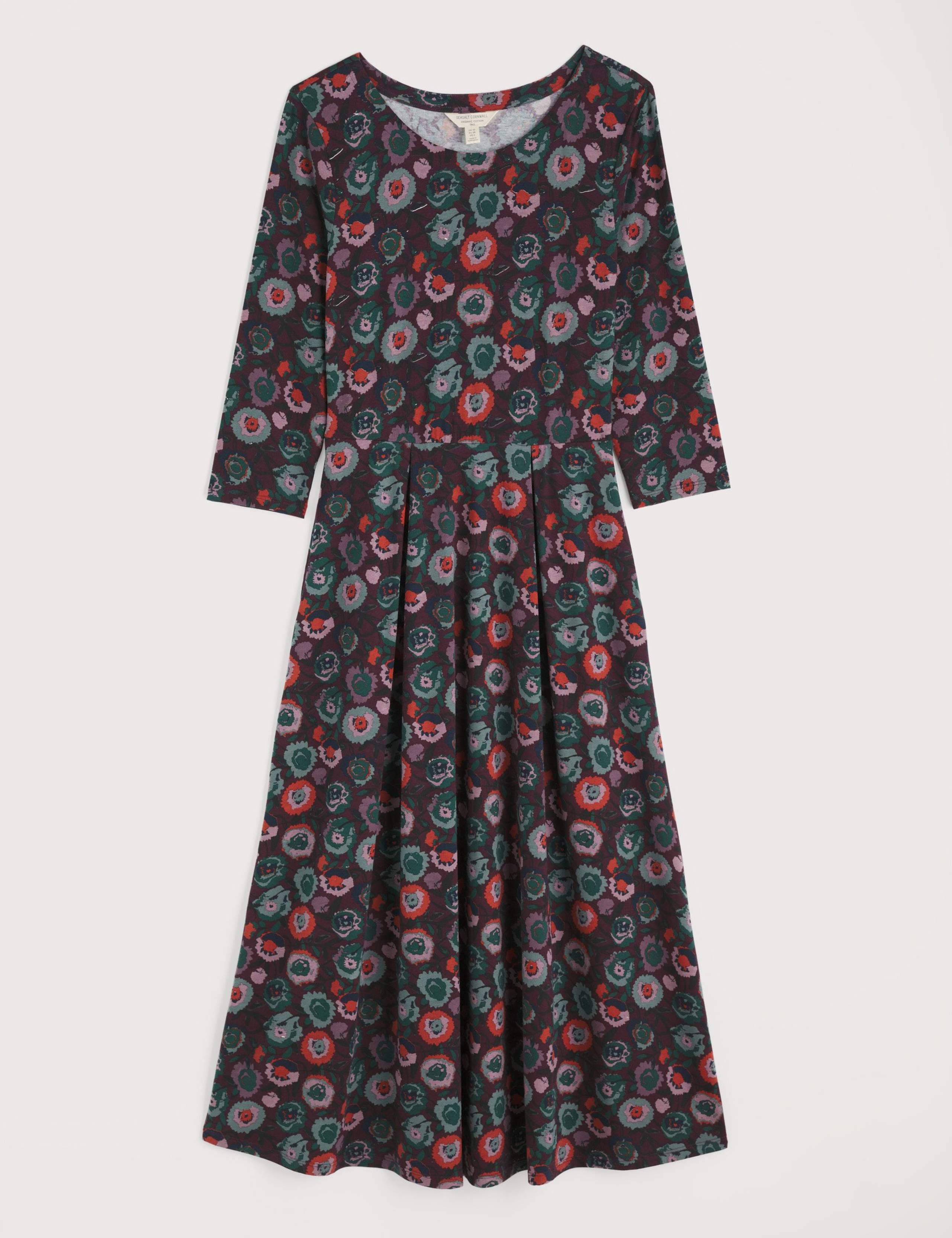 Cotton Rich Floral Midi Waisted Dress 2 of 5