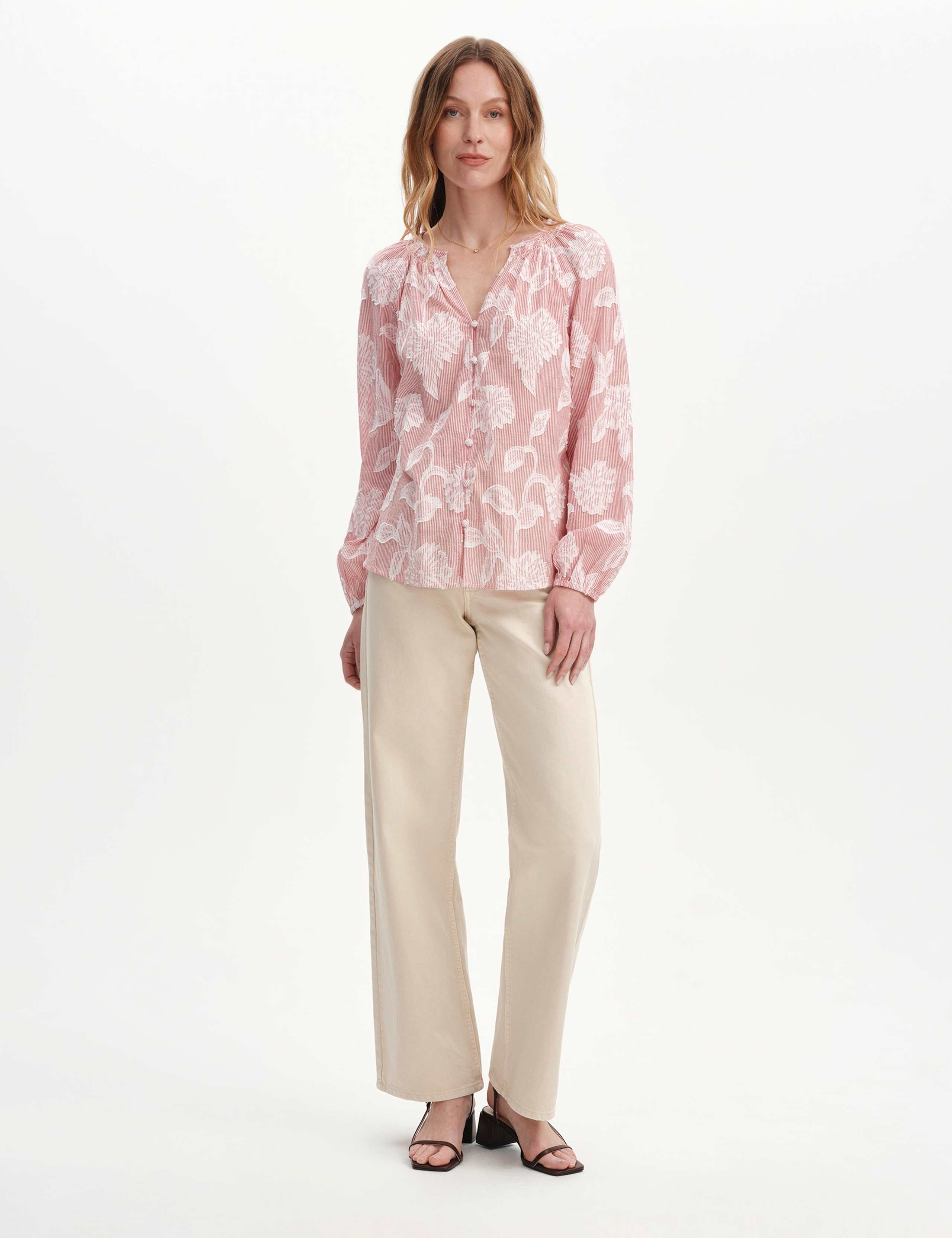 Pure Cotton Embroidered Notch Neck Blouse 7 of 7