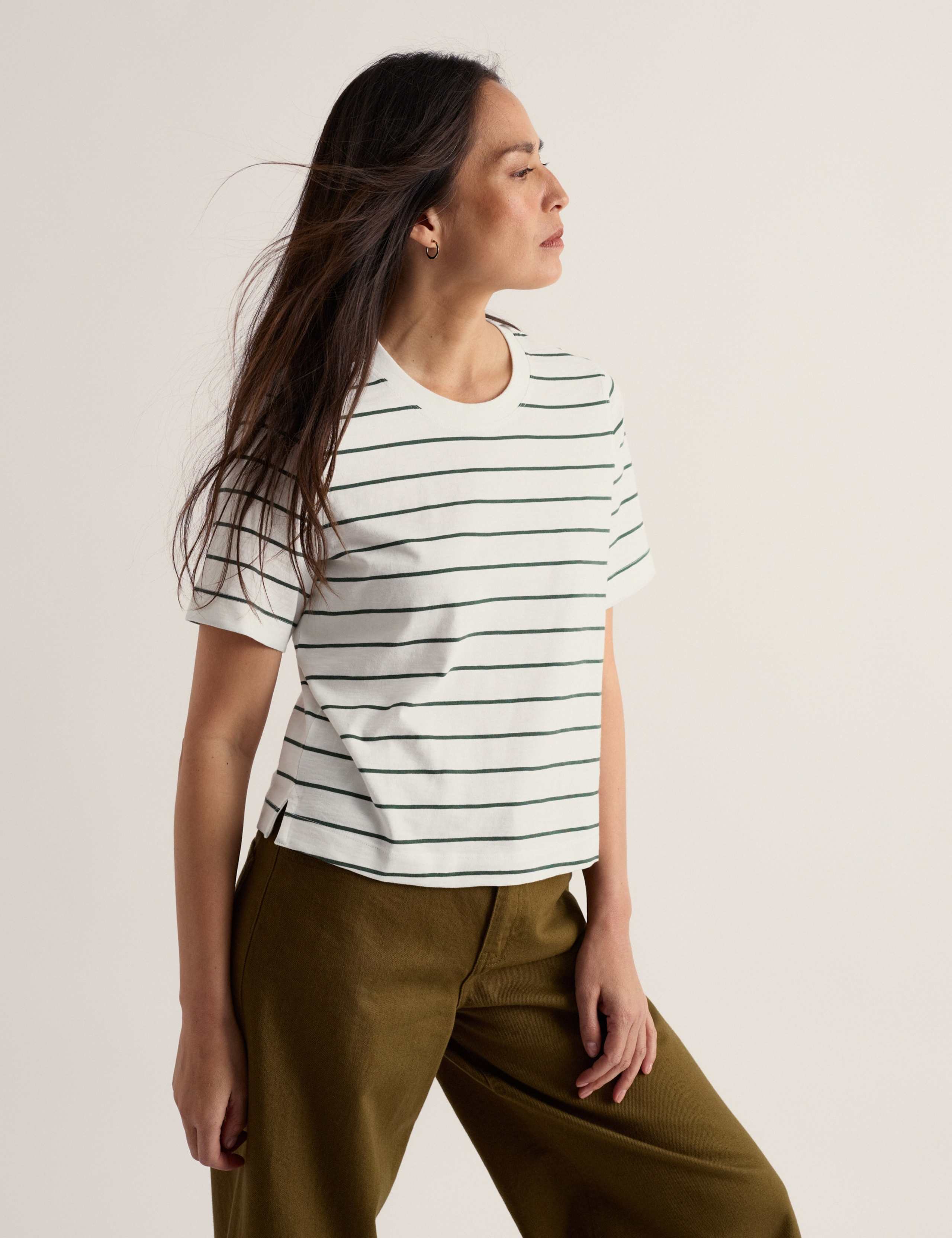 Jersey Striped Scoop Neck T-Shirt 4 of 5