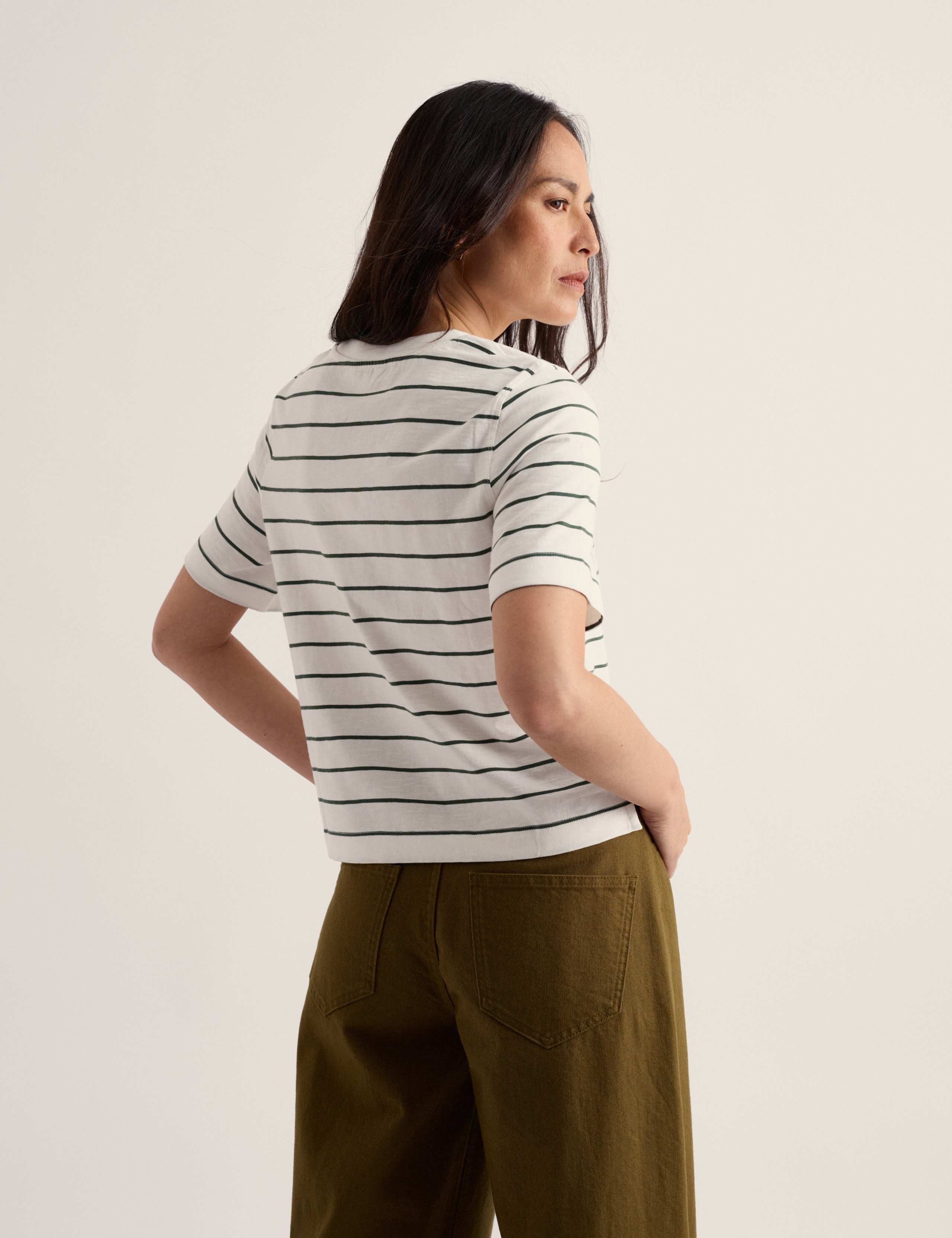 Jersey Striped Scoop Neck T-Shirt 5 of 5