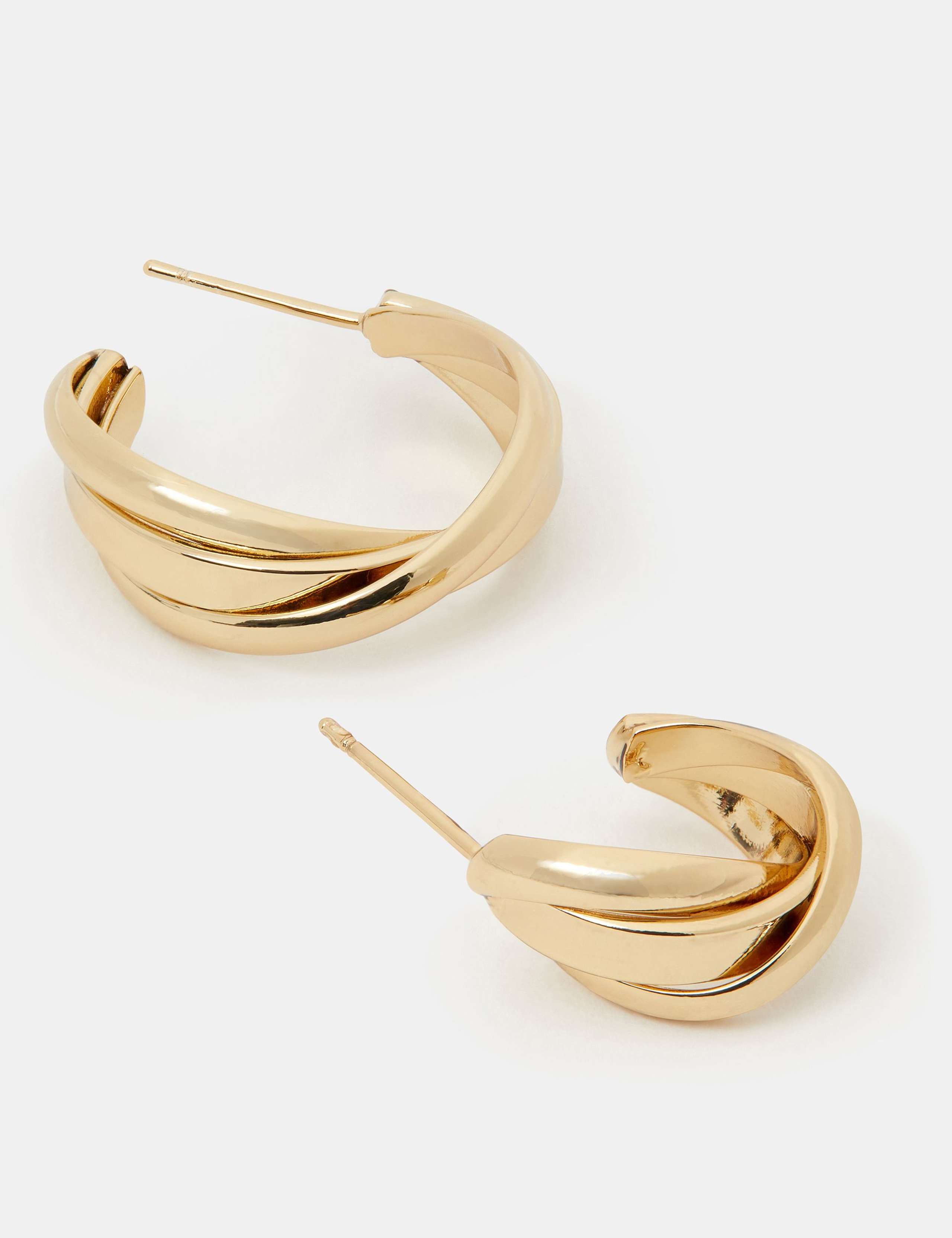 14ct Gold Plated Twisted Earrings 2 of 3
