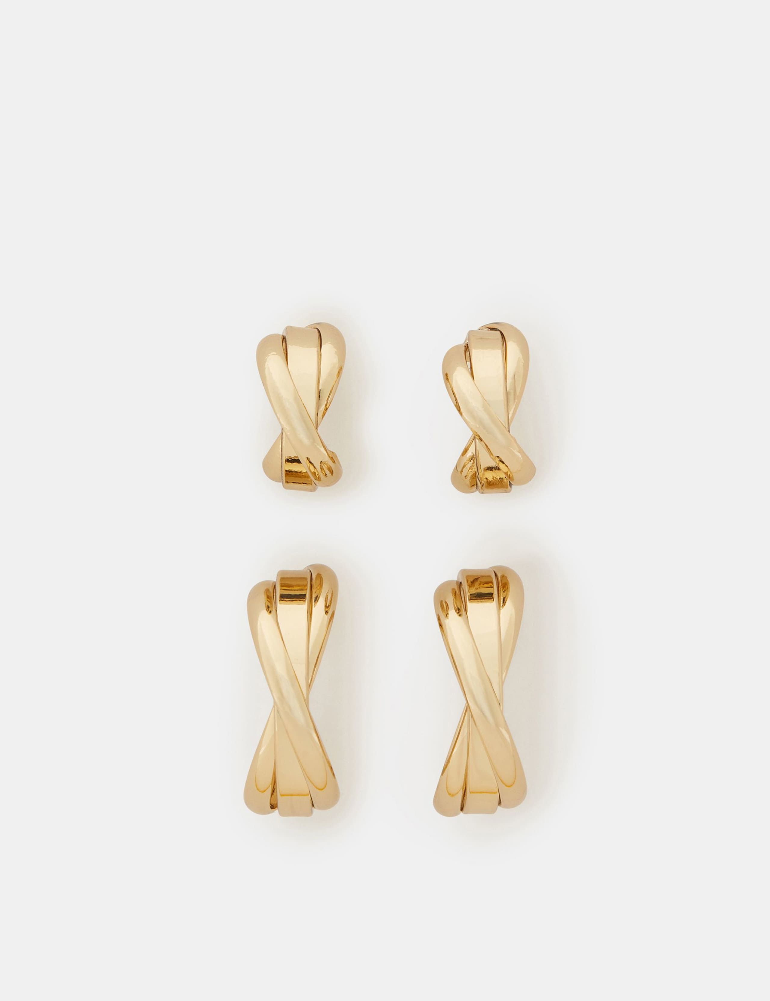 2 Pack Gold Plated Twisted Earrings 3 of 3