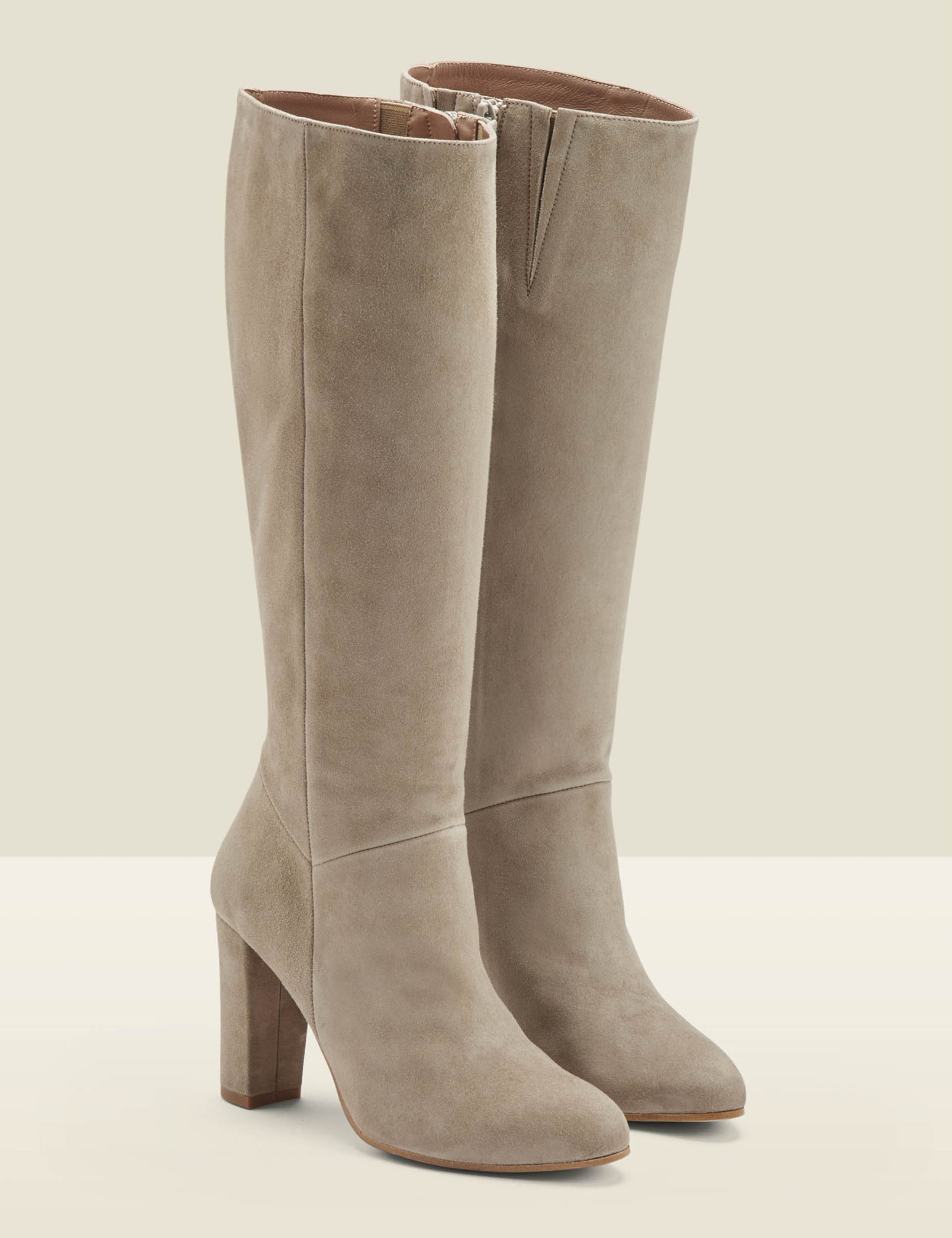Suede Block Heel Knee High Boots 2 of 4