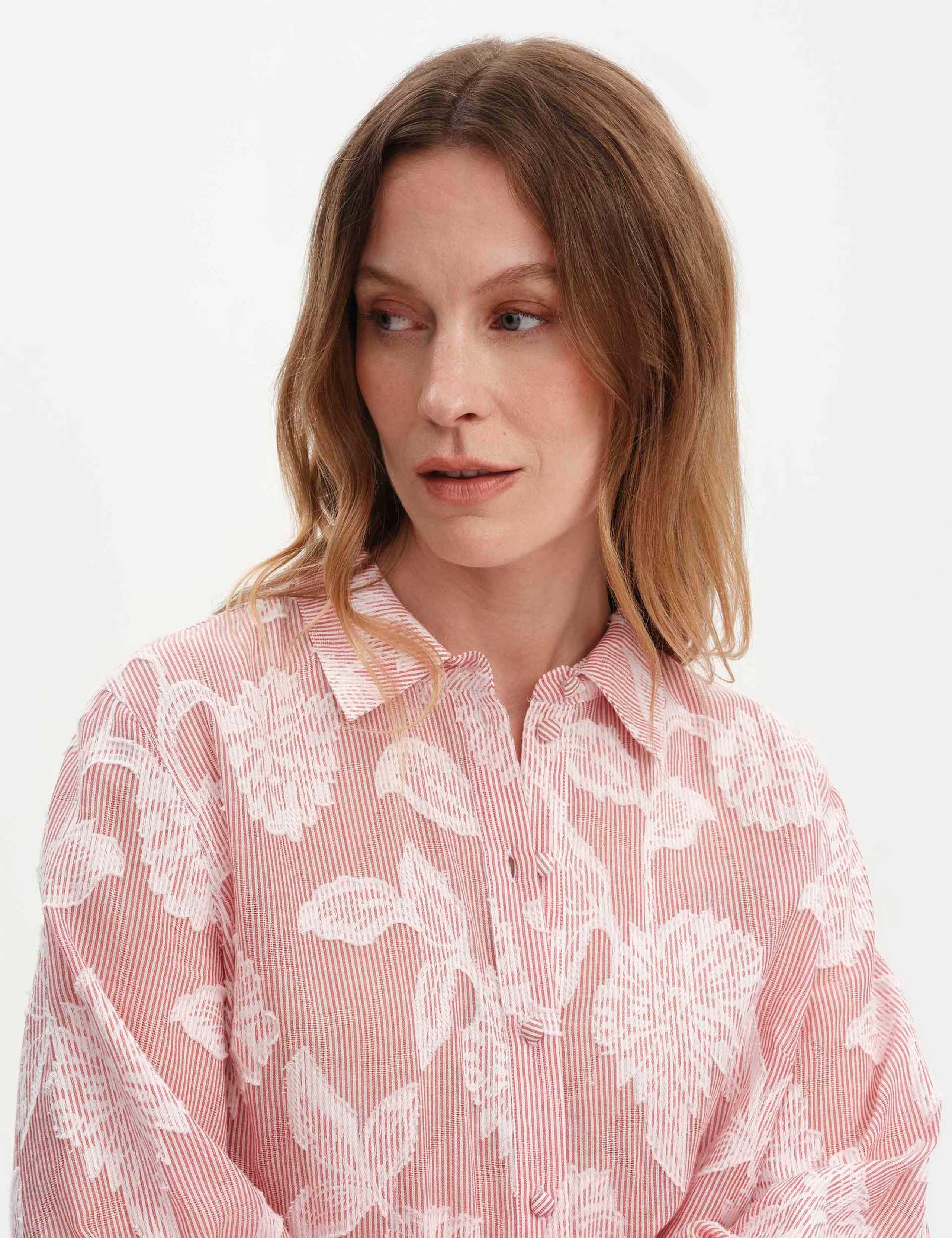 Pure Cotton Jacquard Embroidered Relaxed Shirt 5 of 6
