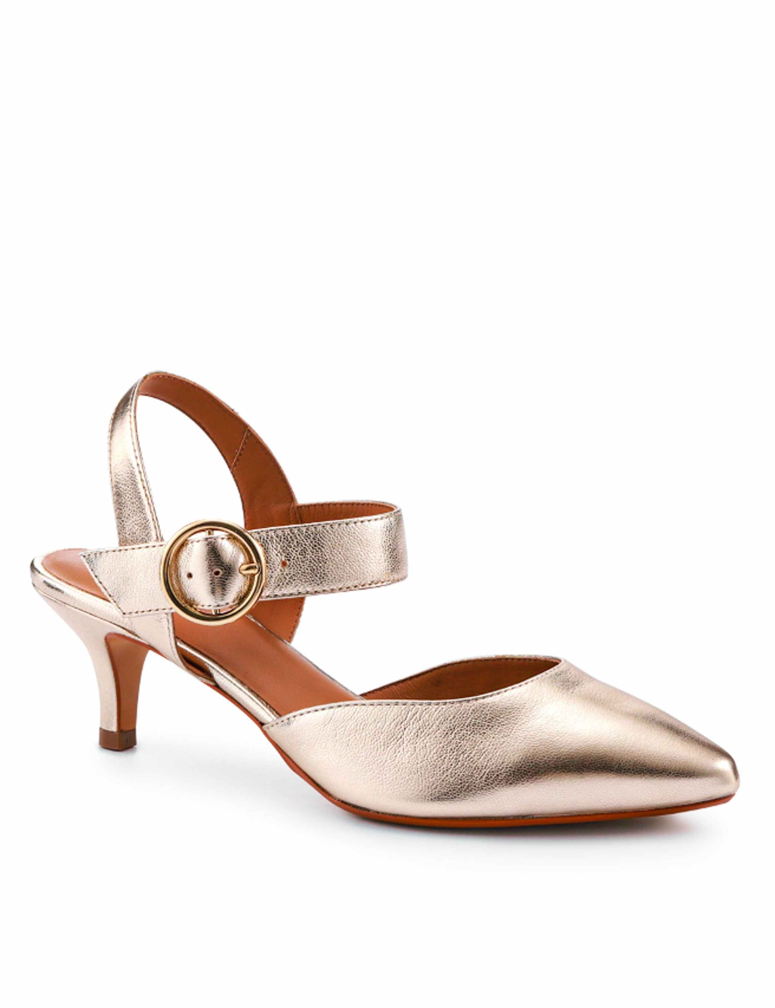 Leather Ankle Strap Kitten Heel Court Shoes 5 of 7